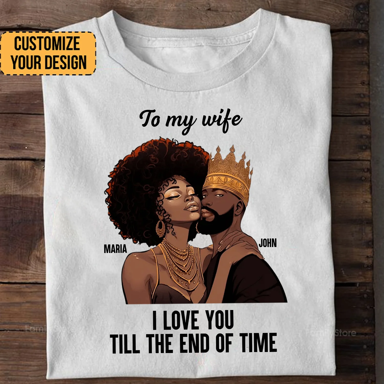 I Love You Till The End Of Time Black African - Personalized Shirt - Gift For Couple, Husband Wife - GR5 NH96 - Image 2