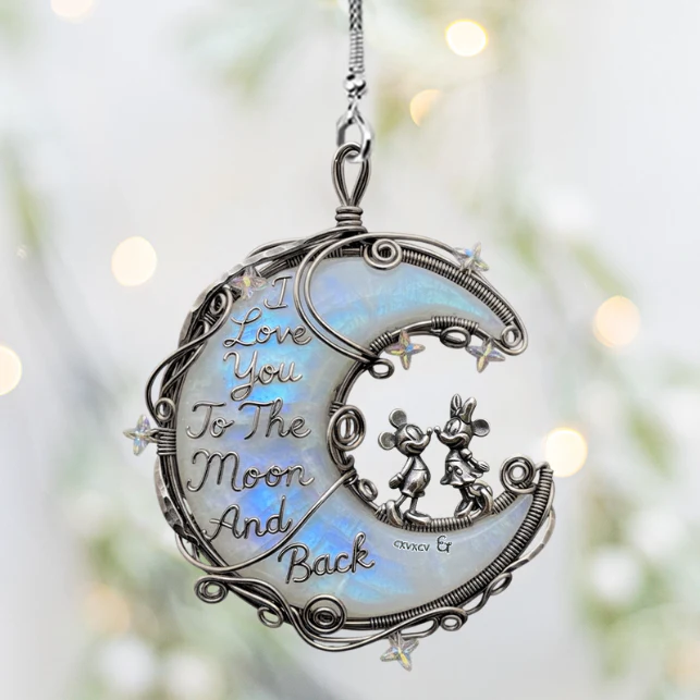 I Love You To The Moon And Back - Personalized Acrylic Car Hanger - Gift For Couple, Valentine HH01 - Image 7