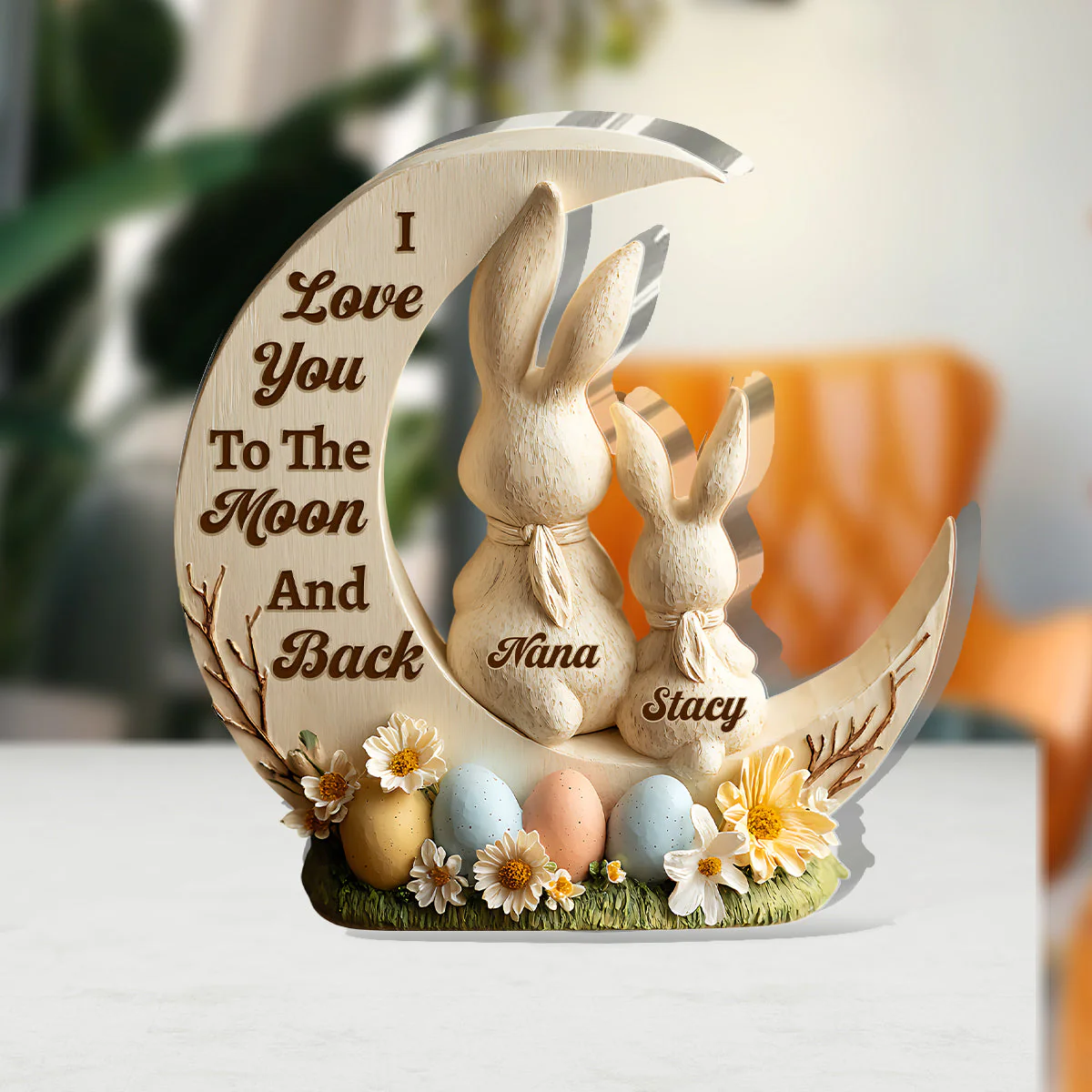 I Love You To The Moon And Back - Personalized Custom Shaped Acrylic Plaque - Christian Gift For Mom And Kids BA01 - Image 3