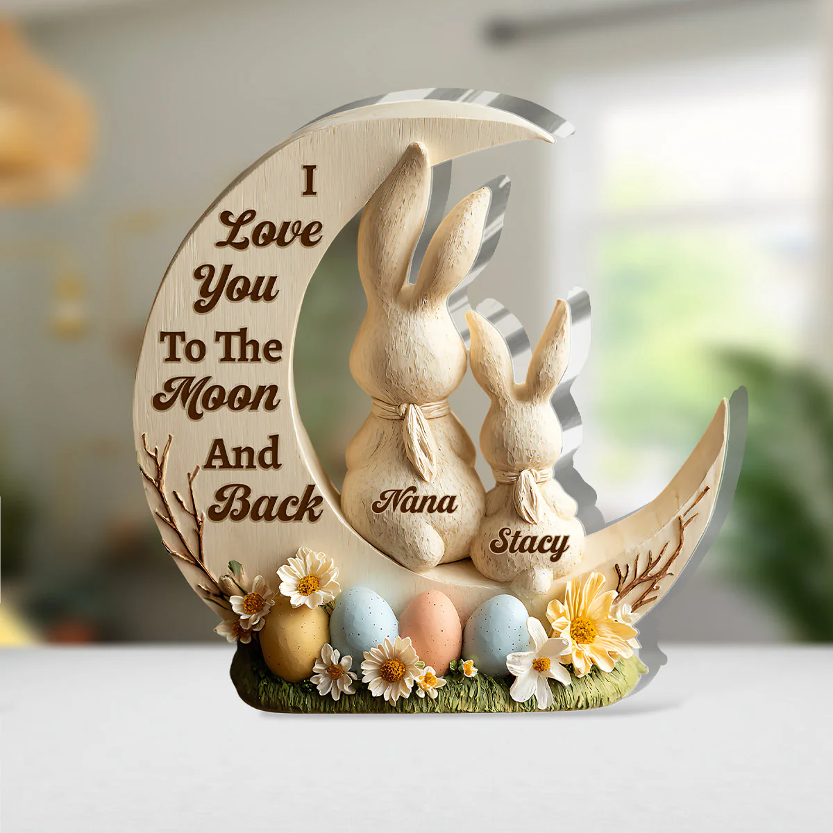 I Love You To The Moon And Back - Personalized Custom Shaped Acrylic Plaque - Christian Gift For Mom And Kids BA01 - Image 4