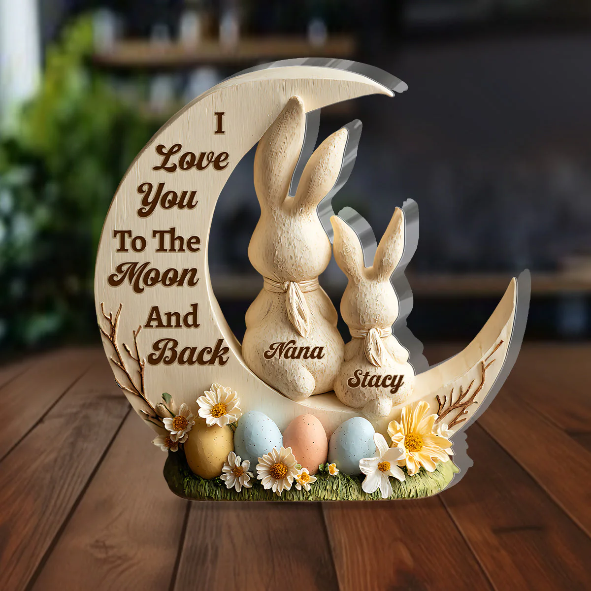 I Love You To The Moon And Back - Personalized Custom Shaped Acrylic Plaque - Christian Gift For Mom And Kids BA01 - Image 5