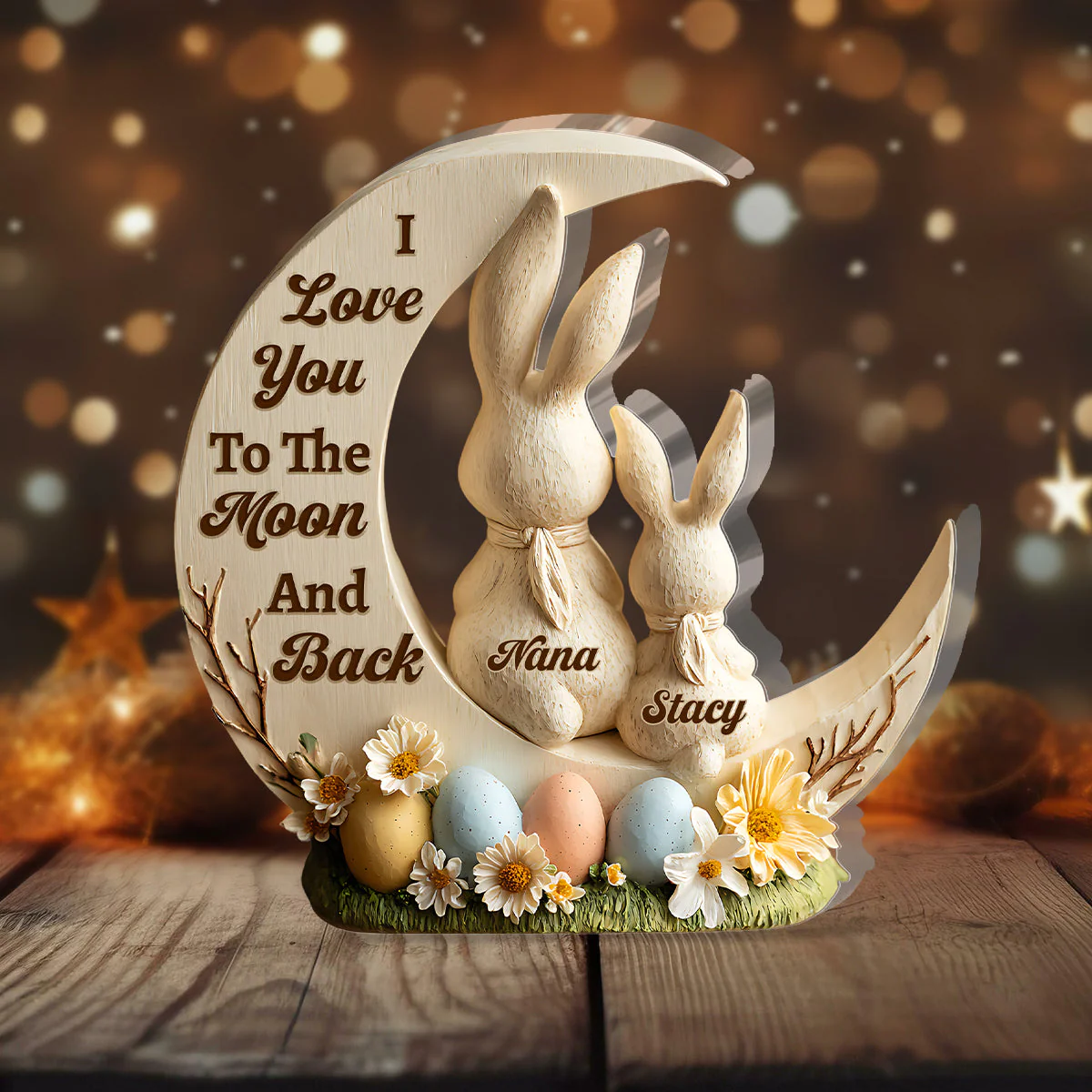 I Love You To The Moon And Back - Personalized Custom Shaped Acrylic Plaque - Christian Gift For Mom And Kids BA01 - Image 6