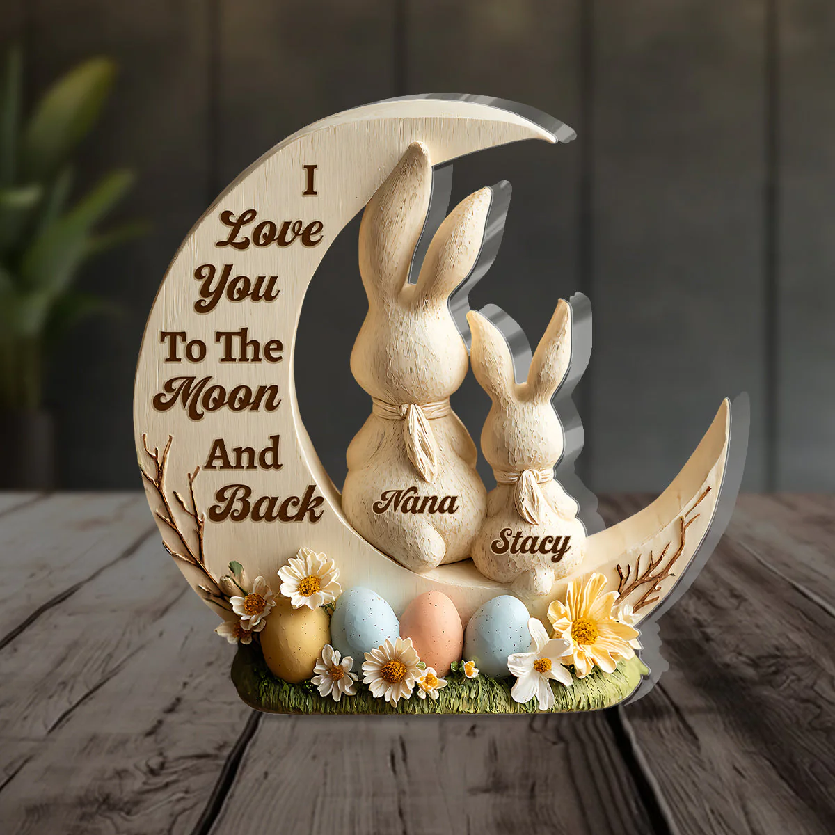 I Love You To The Moon And Back - Personalized Custom Shaped Acrylic Plaque - Christian Gift For Mom And Kids BA01 - Image 7