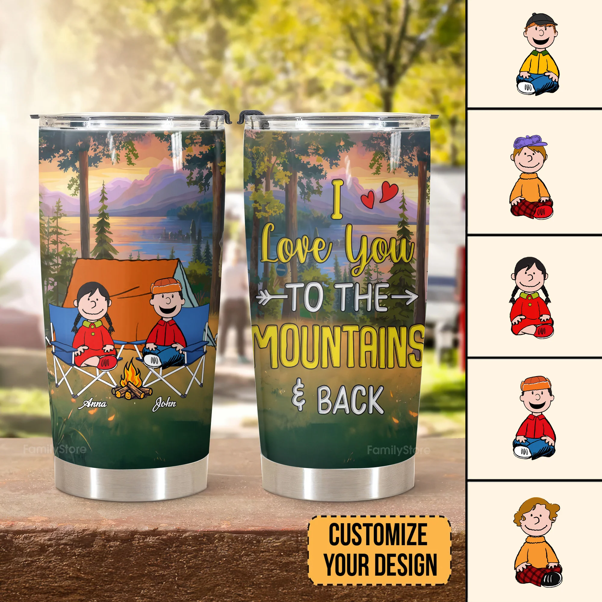 I Love You To The Mountains And Back - Personalized Tumbler - Gift For Camping Couple, Husband Wife | GR11 NH96 - Image 4