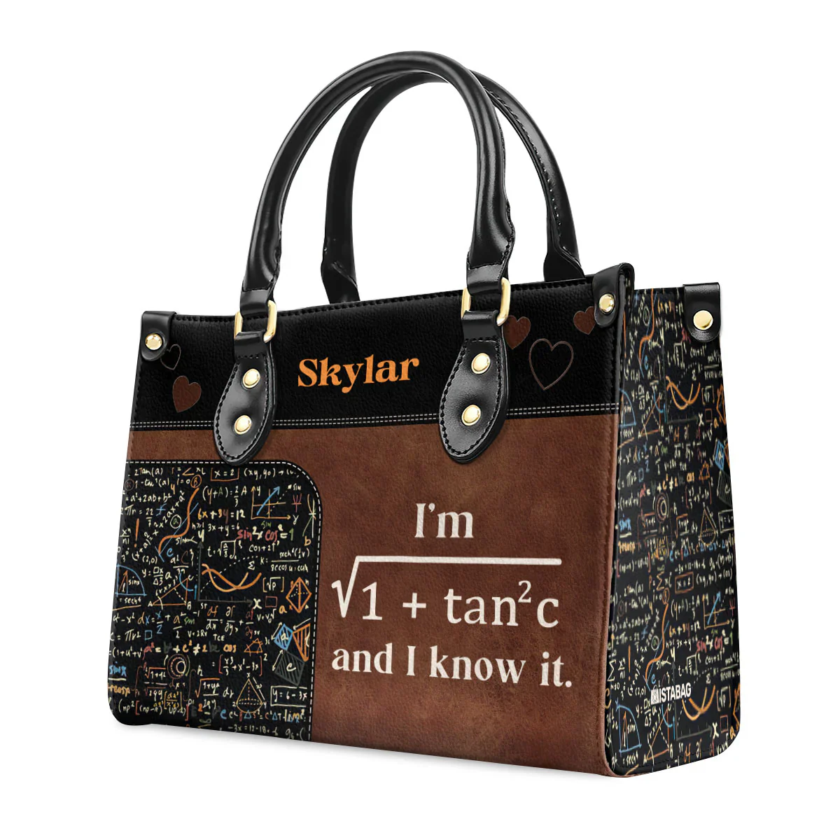 I’m Sexy And I Know It Tote - Personalized Leather Handbag - Gift For Black Women, Teachers or Math Lovers | HD95 - Image 3