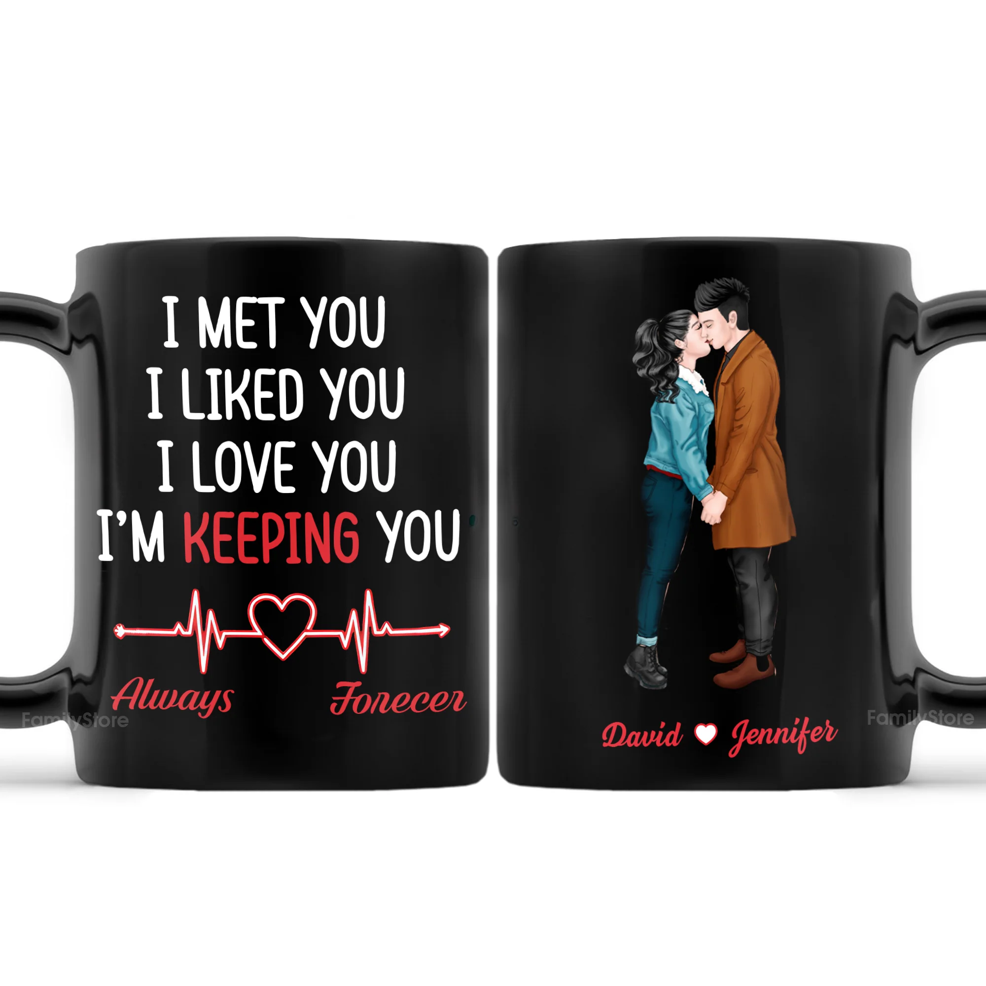 I Met You, I Liked You, I Love You - Personalized Black Mug - Gift For Couple, Husband Wife - CL30 NH96 - Image 2