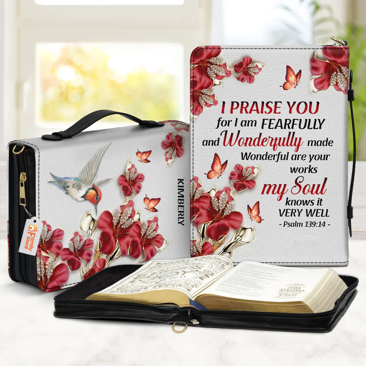 I Praise You, For I Am Fearfully And Wonderfully Made - Beautiful Personalized Bible Covers - AT4080826 - Image 2