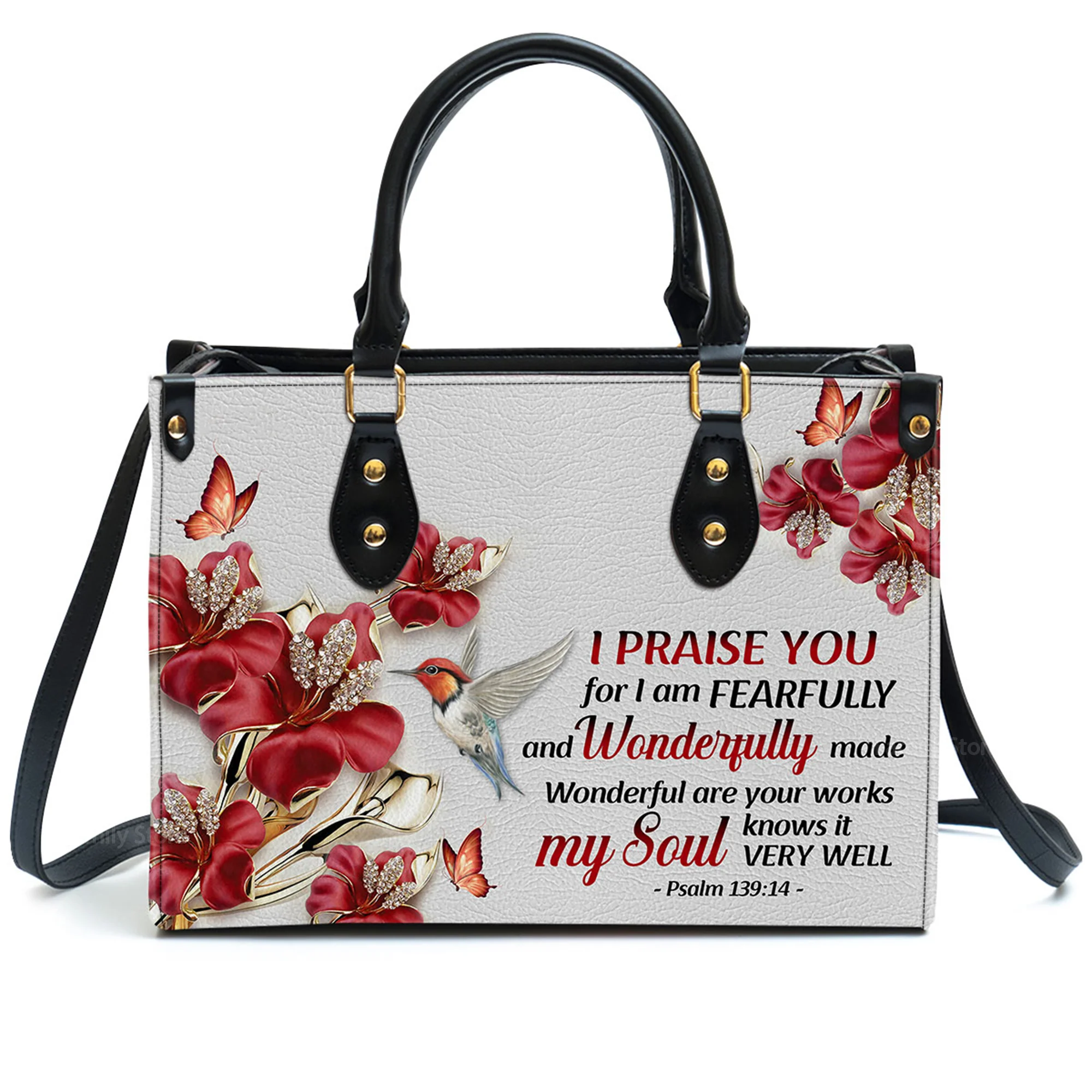 I Praise You, For I Am Fearfully And Wonderfully Made - Beautiful Personalized Leather Handbag - AT4080826 - Image 2