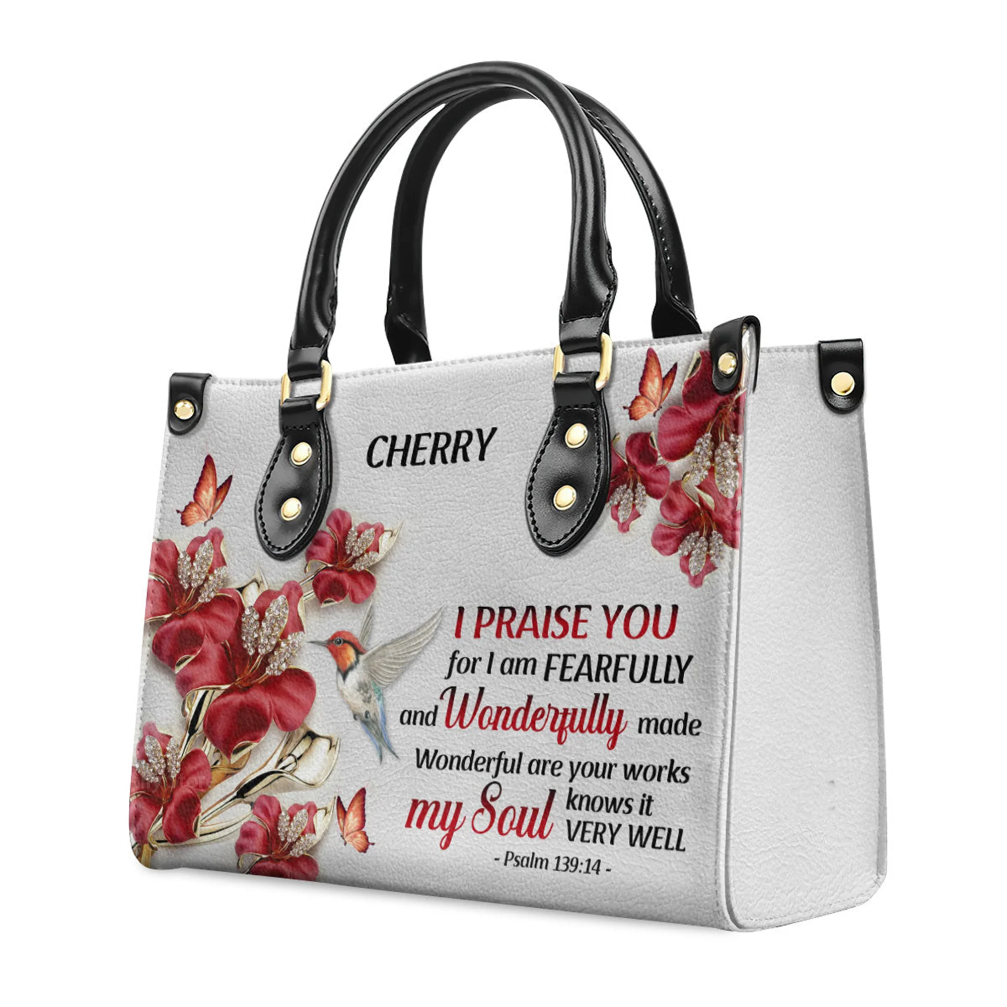 I Praise You, For I Am Fearfully And Wonderfully Made - Beautiful Personalized Leather Handbag - AT4080826 - Image 3