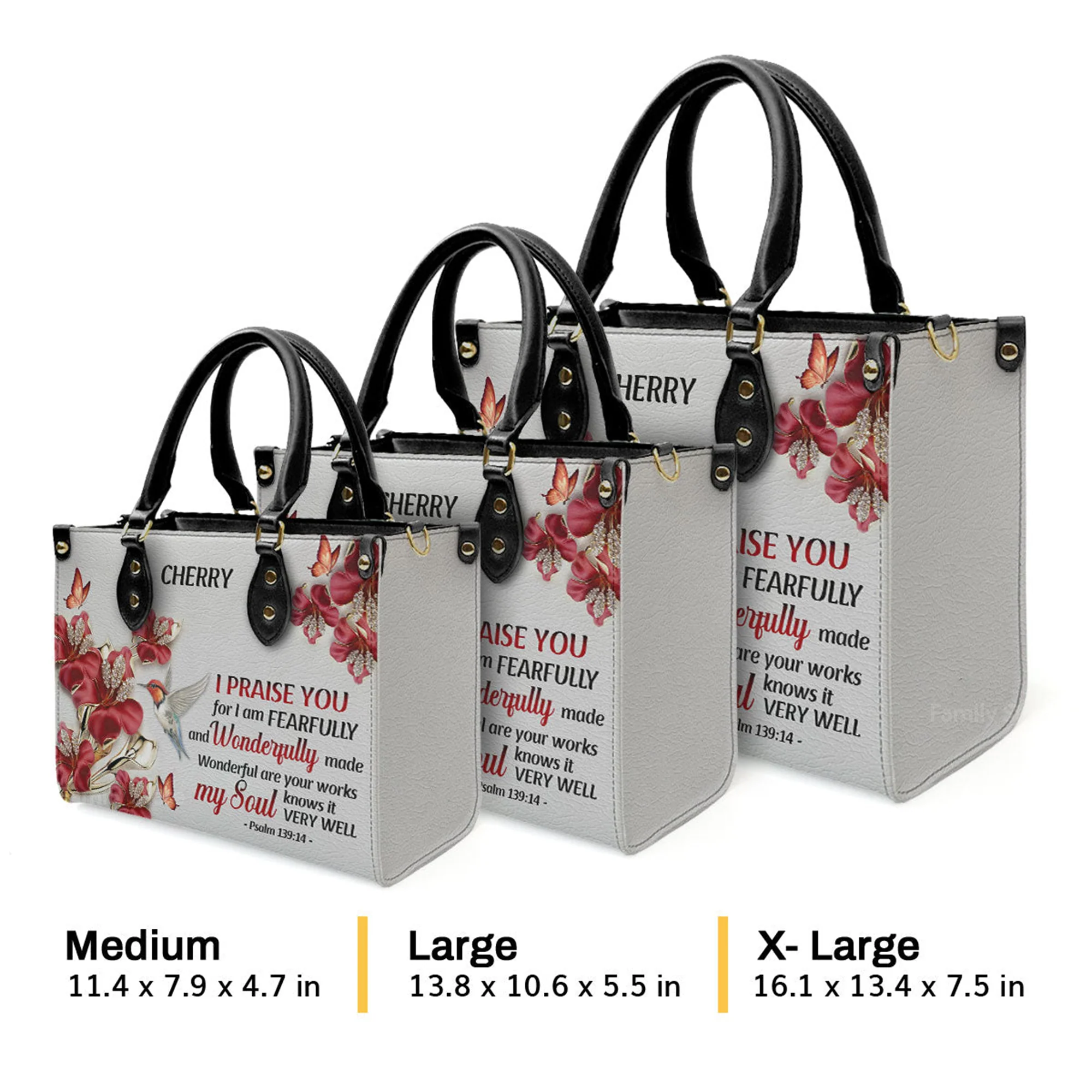 I Praise You, For I Am Fearfully And Wonderfully Made - Beautiful Personalized Leather Handbag - AT4080826 - Image 4