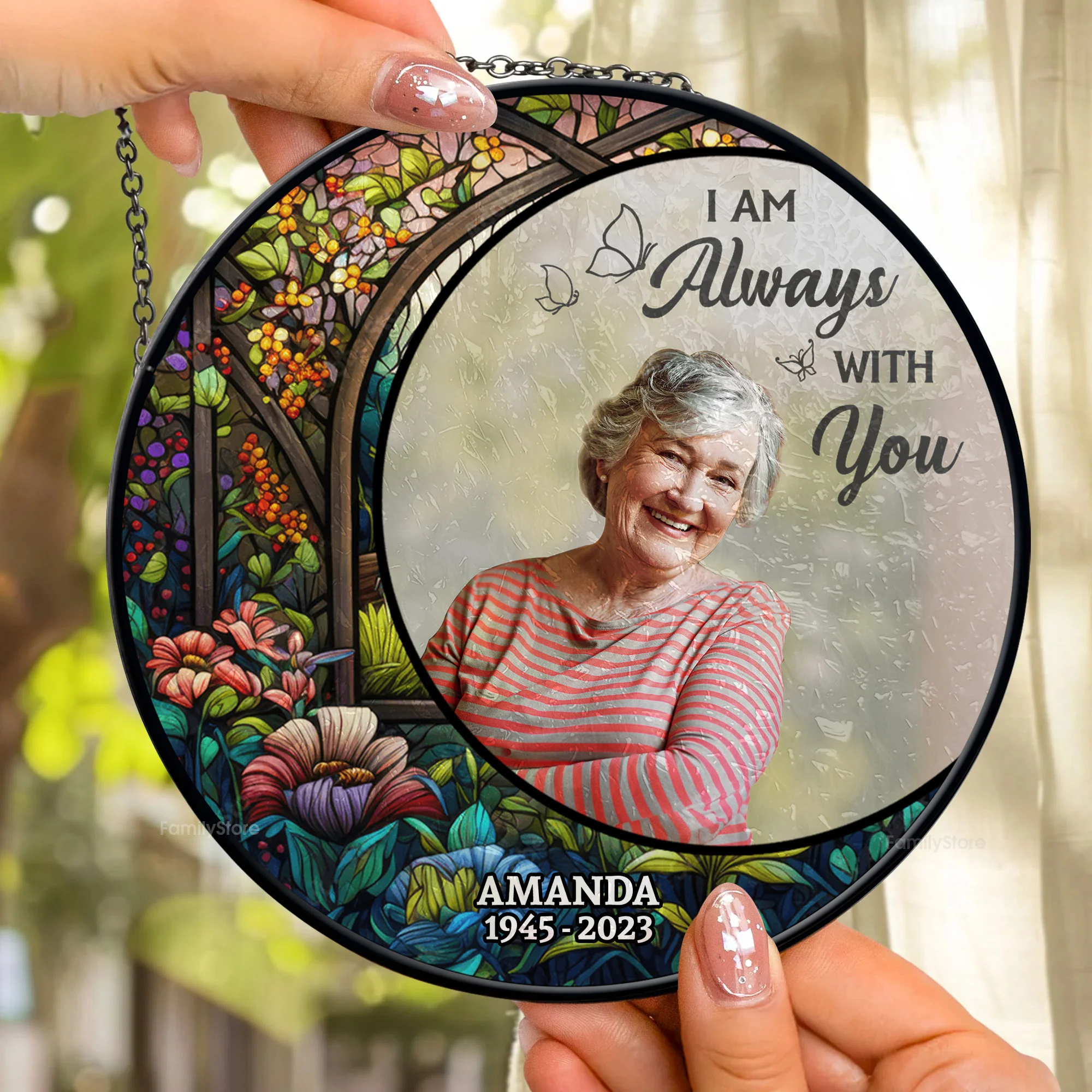 I Promise I Am Always With You - Memorial Gift - Personalized Stained Glass Window Hanging Suncatcher NA94 - Image 2
