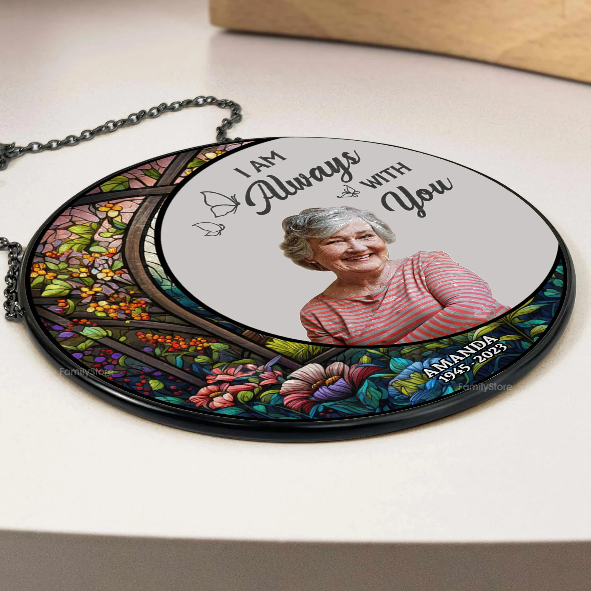 I Promise I Am Always With You - Memorial Gift - Personalized Stained Glass Window Hanging Suncatcher NA94 - Image 3