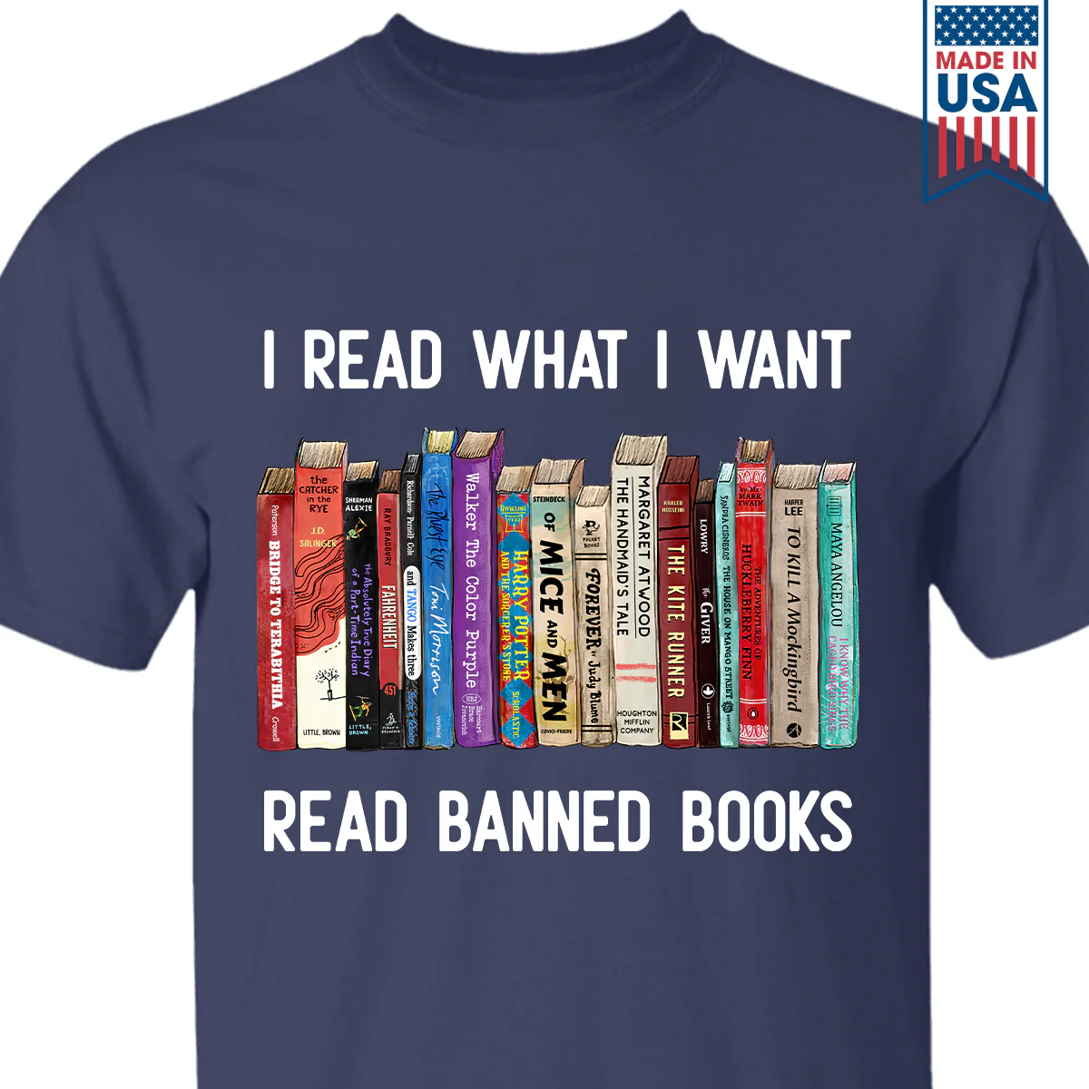 I Read What I Want Read Banned Books Book Lover Gift T-Shirt - Image 2