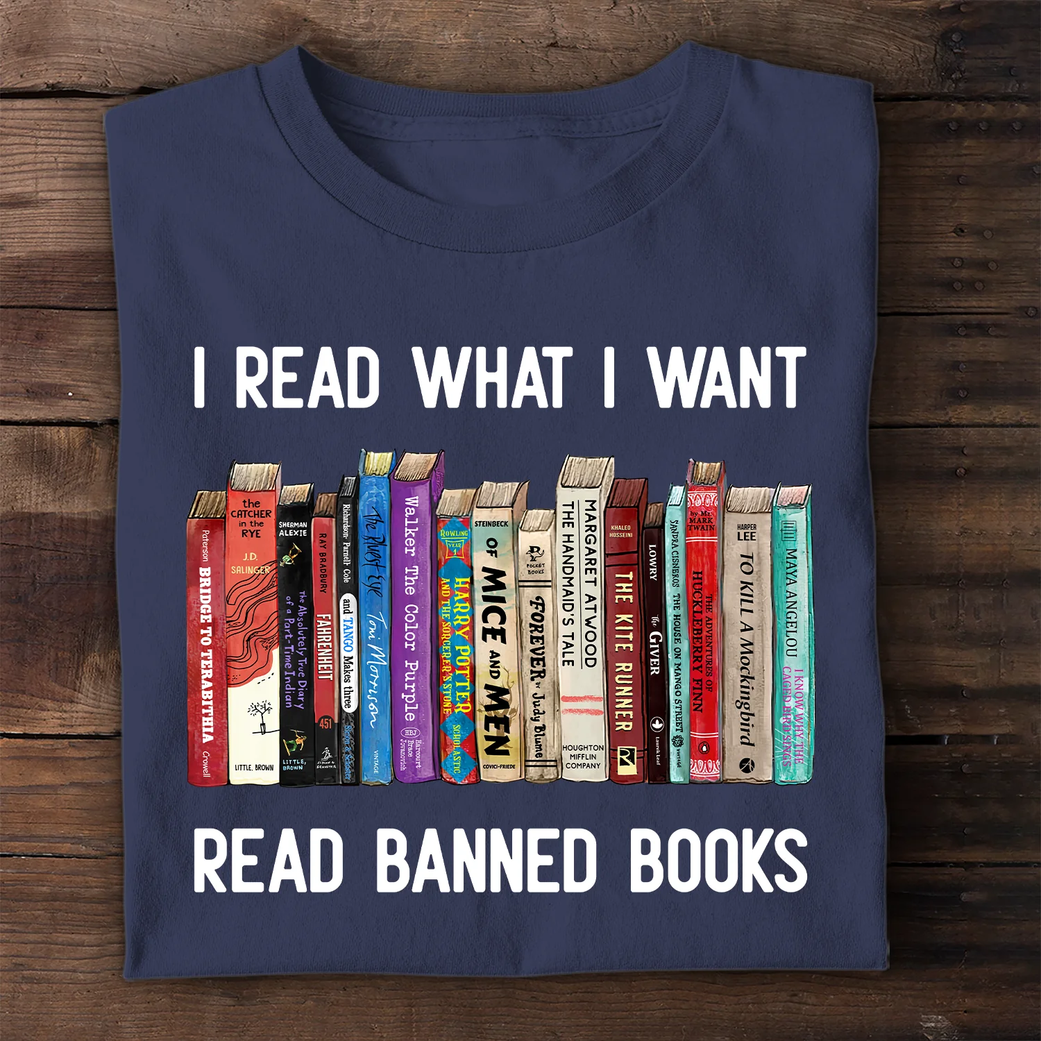 I Read What I Want Read Banned Books Book Lover Gift T-Shirt - Image 3