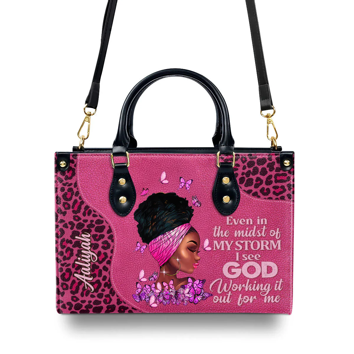 I See God Working It For Me - Personalized Leather Handbag - Gift For Best Friends, Family Members, Coworkers, Yourself - Image 4