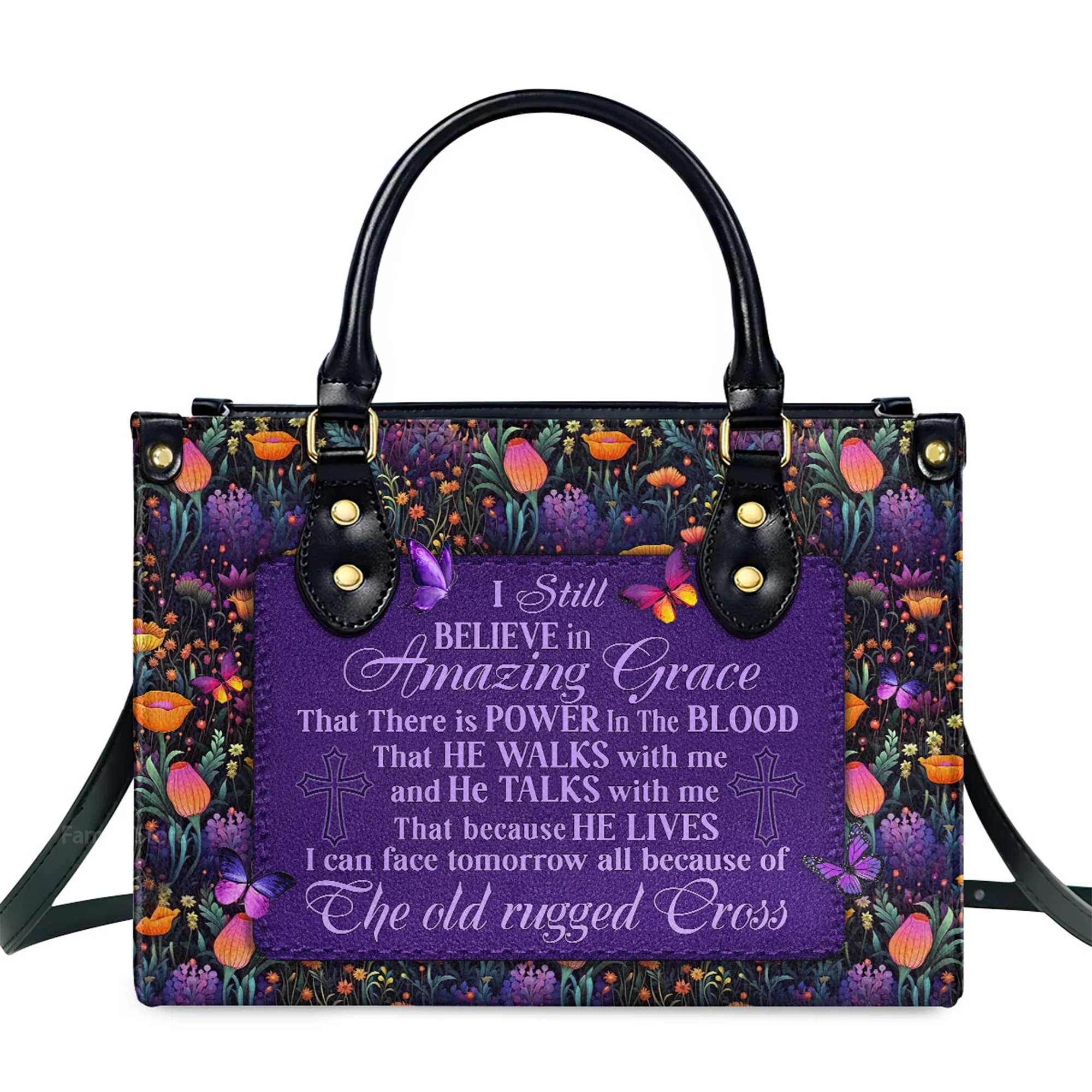 I Still Believe In Amazing Grace - Scripture Gifts For Women Of God - Personalized Leather Handbag With Handle - AT4081216 - Image 2