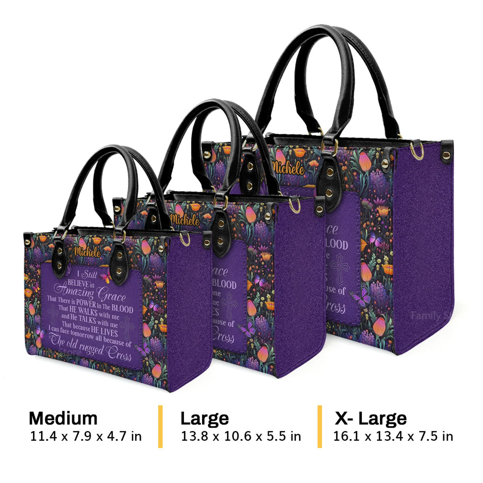 I Still Believe In Amazing Grace - Scripture Gifts For Women Of God - Personalized Leather Handbag With Handle - AT4081216 - Image 4