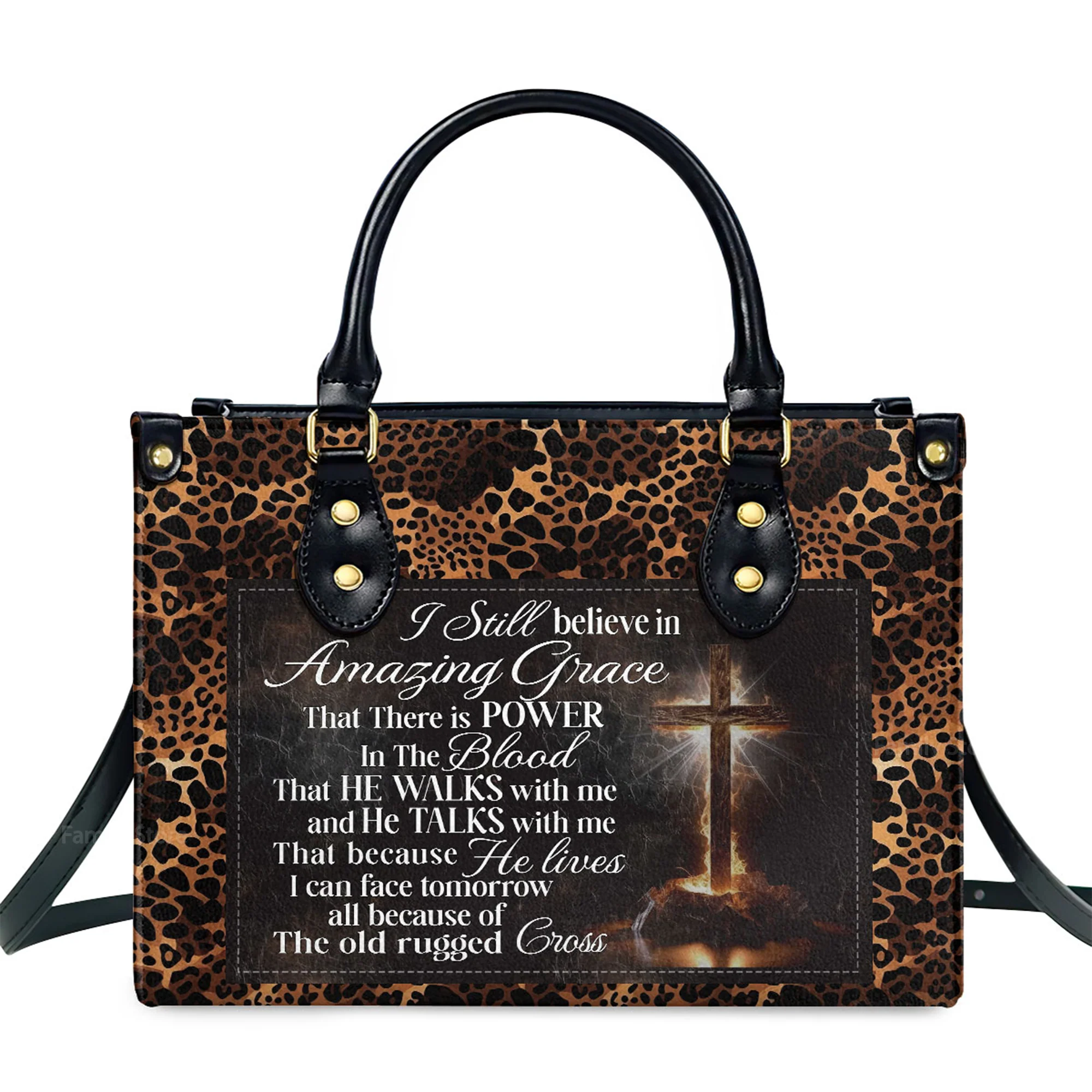 I Still Believe In Amazing Grace - Thoughtful Gift For Christians - Personalized Leather Handbag With Handle - AT4081217 - Image 2