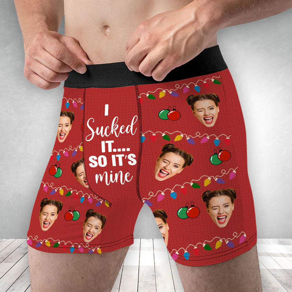 I Sucked It So It's Mine - Personalized Men's Boxer - Christmas Gift For Him, Naughty Couple HH01 - Image 2