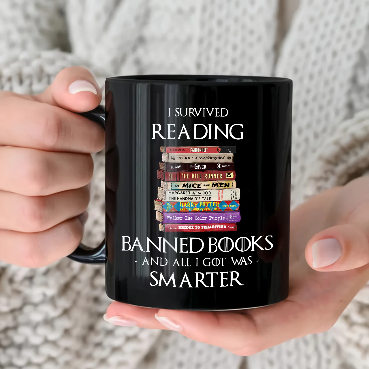 I Survived Reading Banned Books And All I Got Was Smarter Book Lover Gift Mug - Image 2