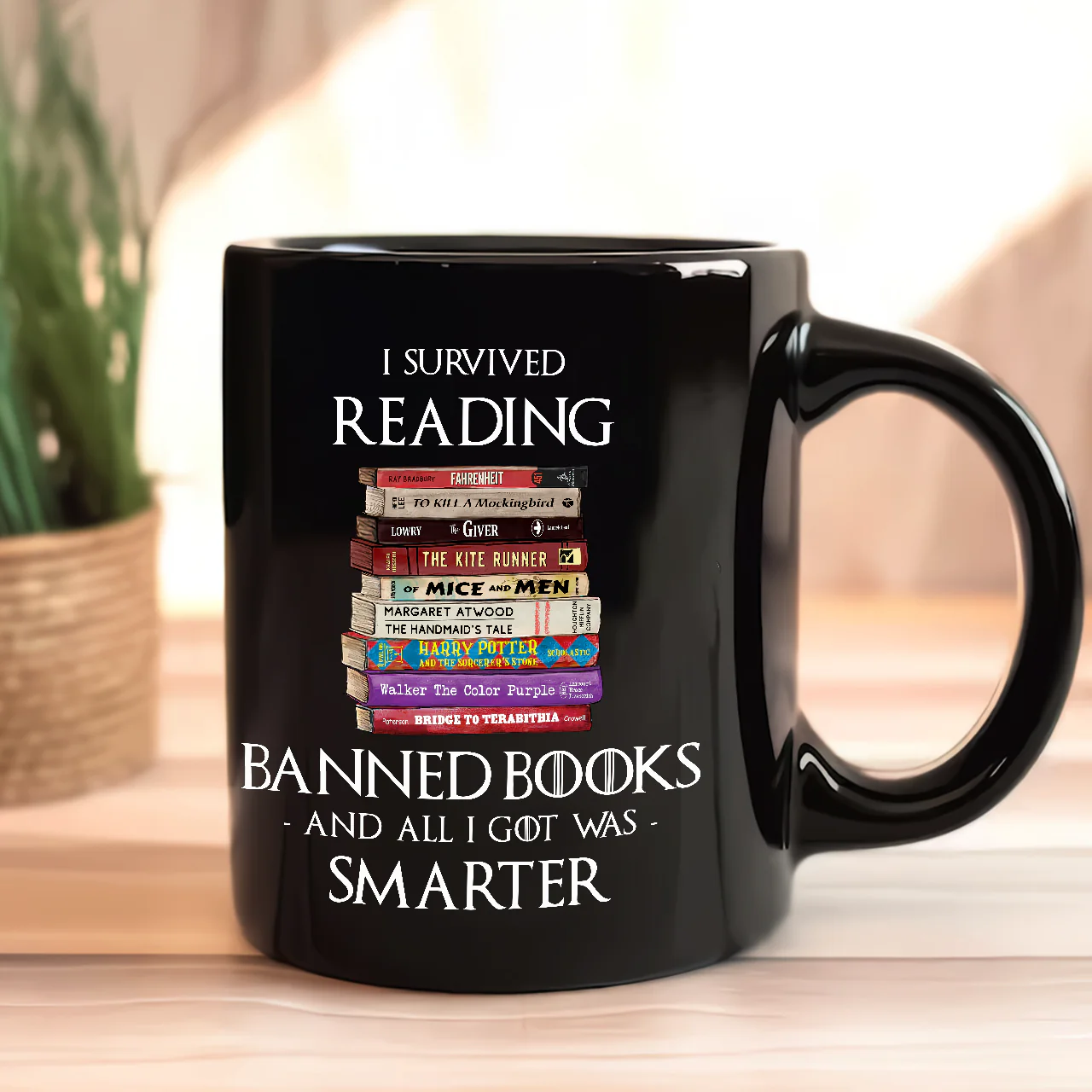 I Survived Reading Banned Books And All I Got Was Smarter Book Lover Gift Mug - Image 5