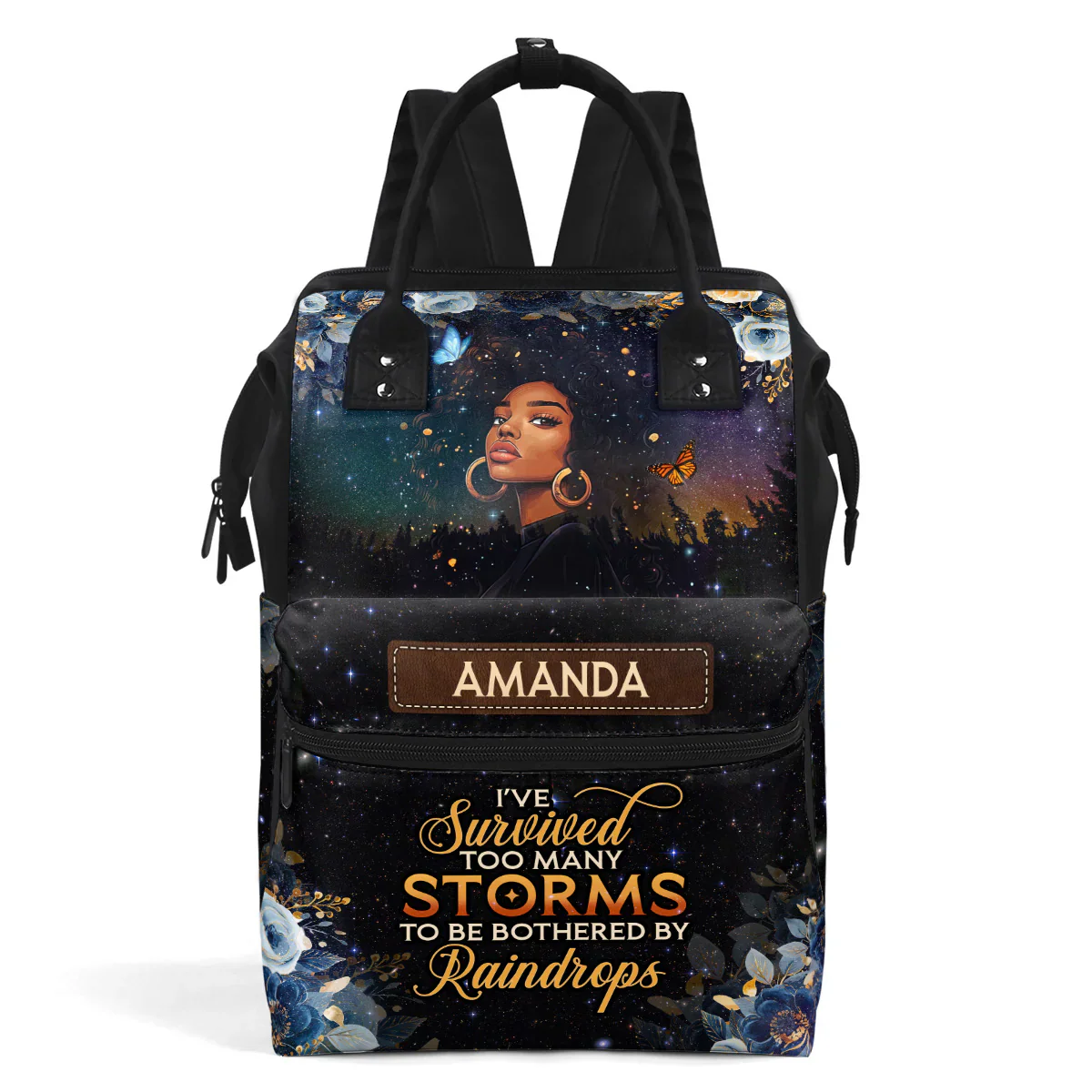 I’ve Survived Too Many Storms - Personalized Duckbilled Backpack - Inspirational Gift For Black Woman