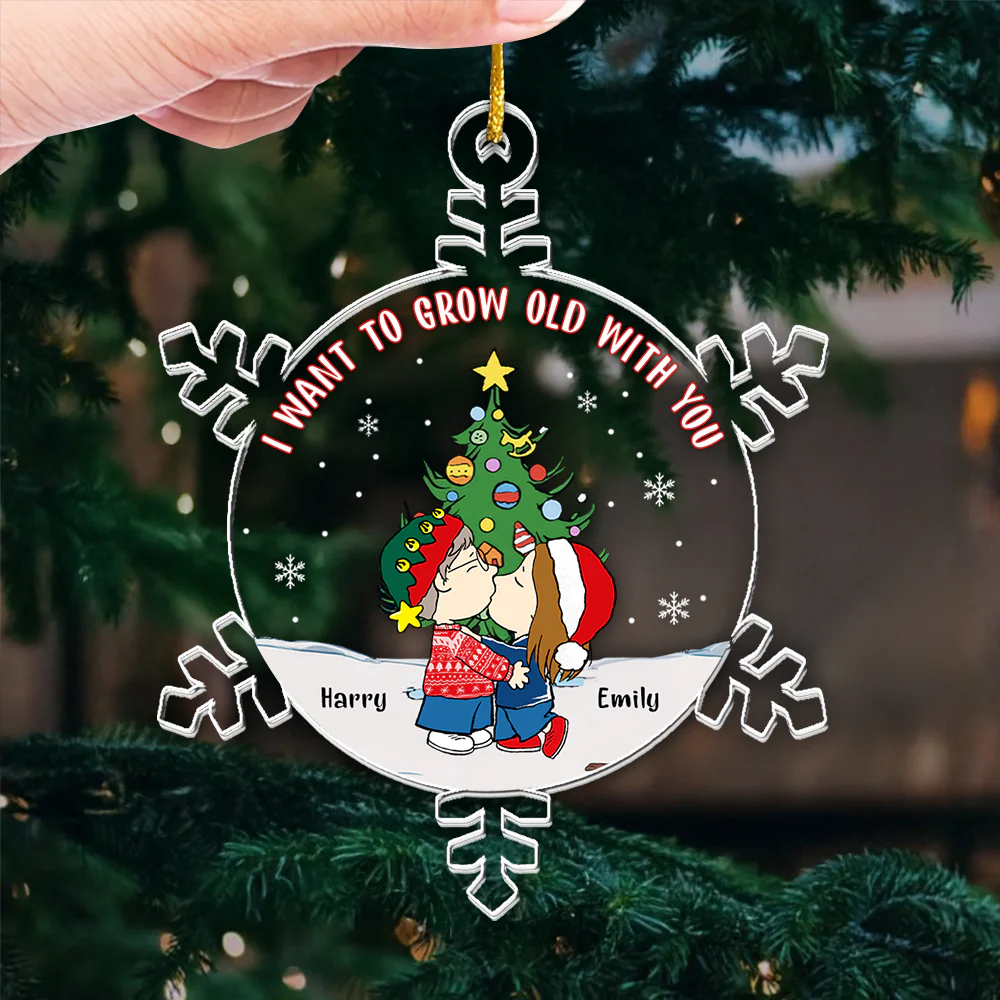 I Want To Grow Old With You - Personalized Acrylic Ornament - Christmas Gift For Couple | CL45 NL122 - Image 3
