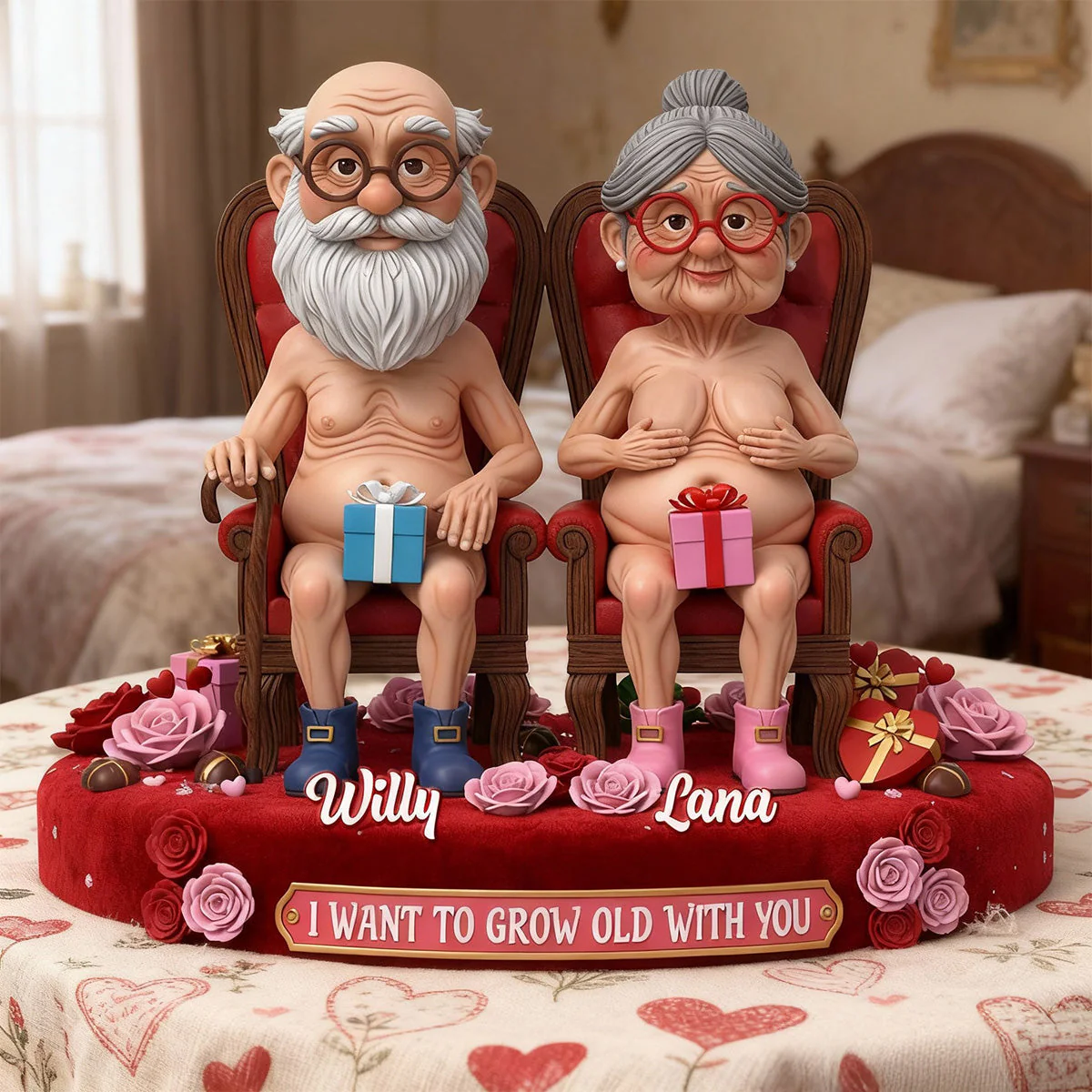I Want To Grow Old With You - Personalized Custom Shaped Acrylic Plaque - Gift For Couples NL122