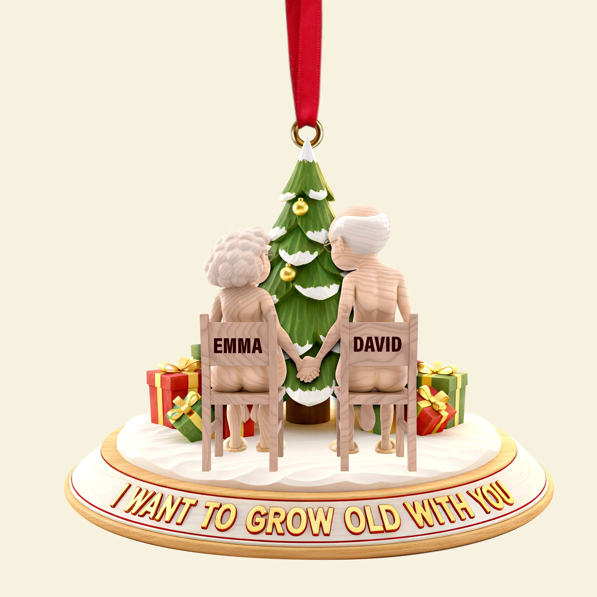 I Want To Grow With You - Personalized Acrylic Ornament - Christmas Gift For Old Couples NL122 - Image 5