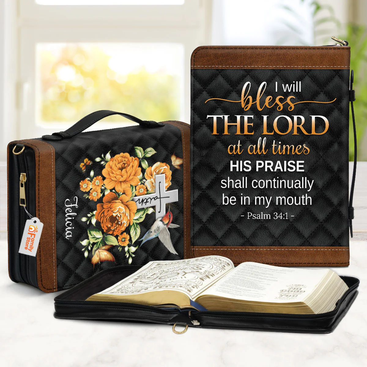 I Will Bless The Lord At All Times - Thoughtful Gift For Christians - Personalized Bible Covers - AT4080828 - Image 2