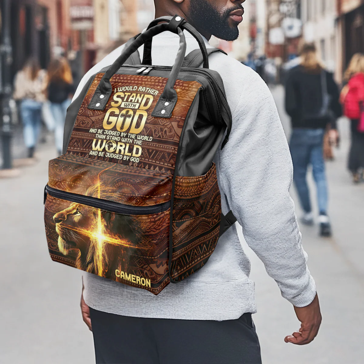 I Would Rather Stand With God - Personalized Duckbilled Backpack - Christian Gift for Him | HH01 - Image 5