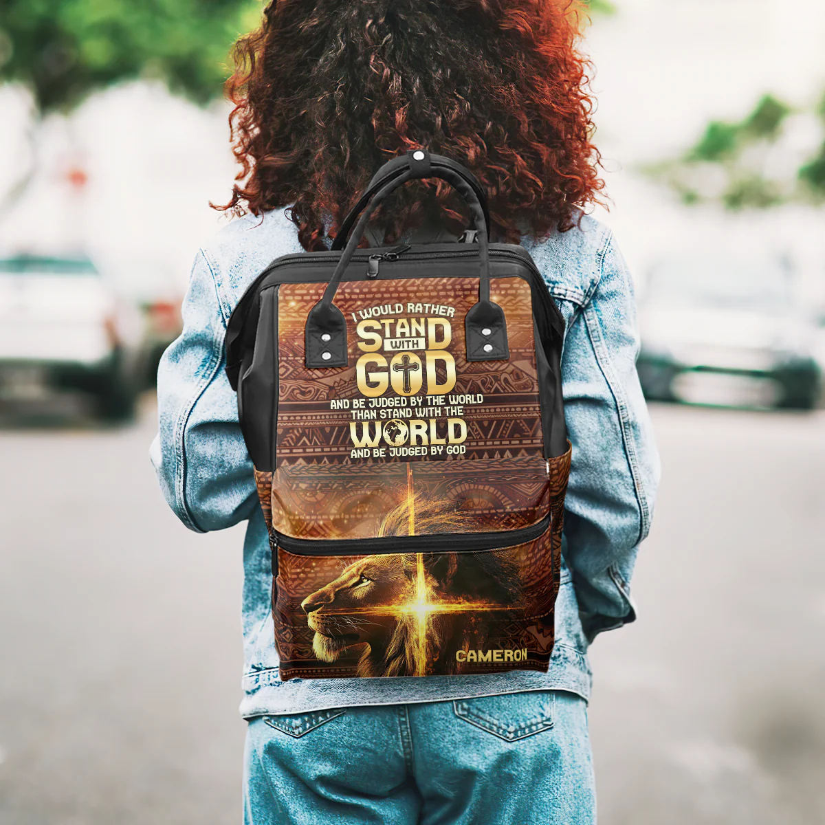 I Would Rather Stand With God - Personalized Duckbilled Backpack - Christian Gift for Him | HH01 - Image 6