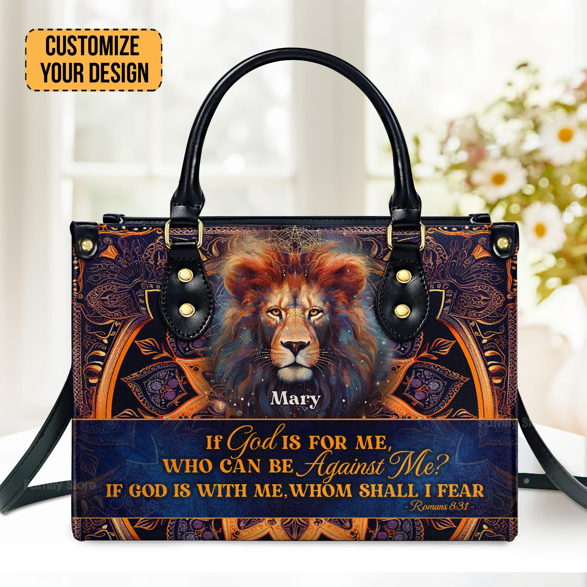If God Is For Me - Unique Personalized Leather Handbag - AT4081219 - Image 2