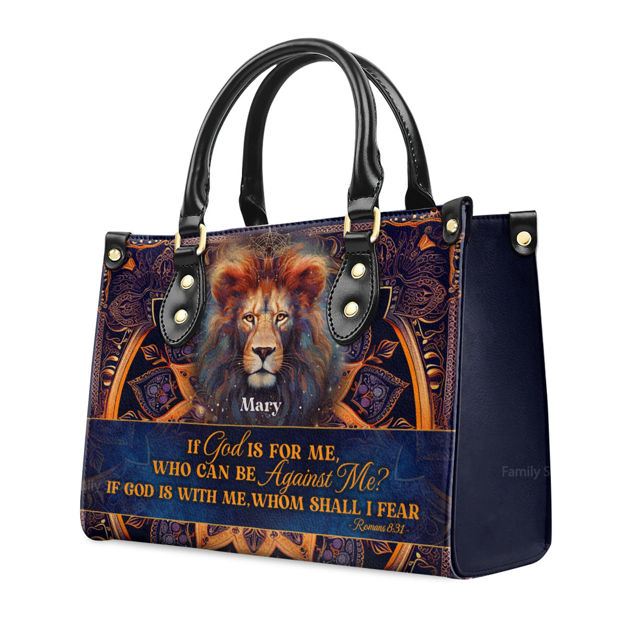 If God Is For Me - Unique Personalized Leather Handbag - AT4081219 - Image 3