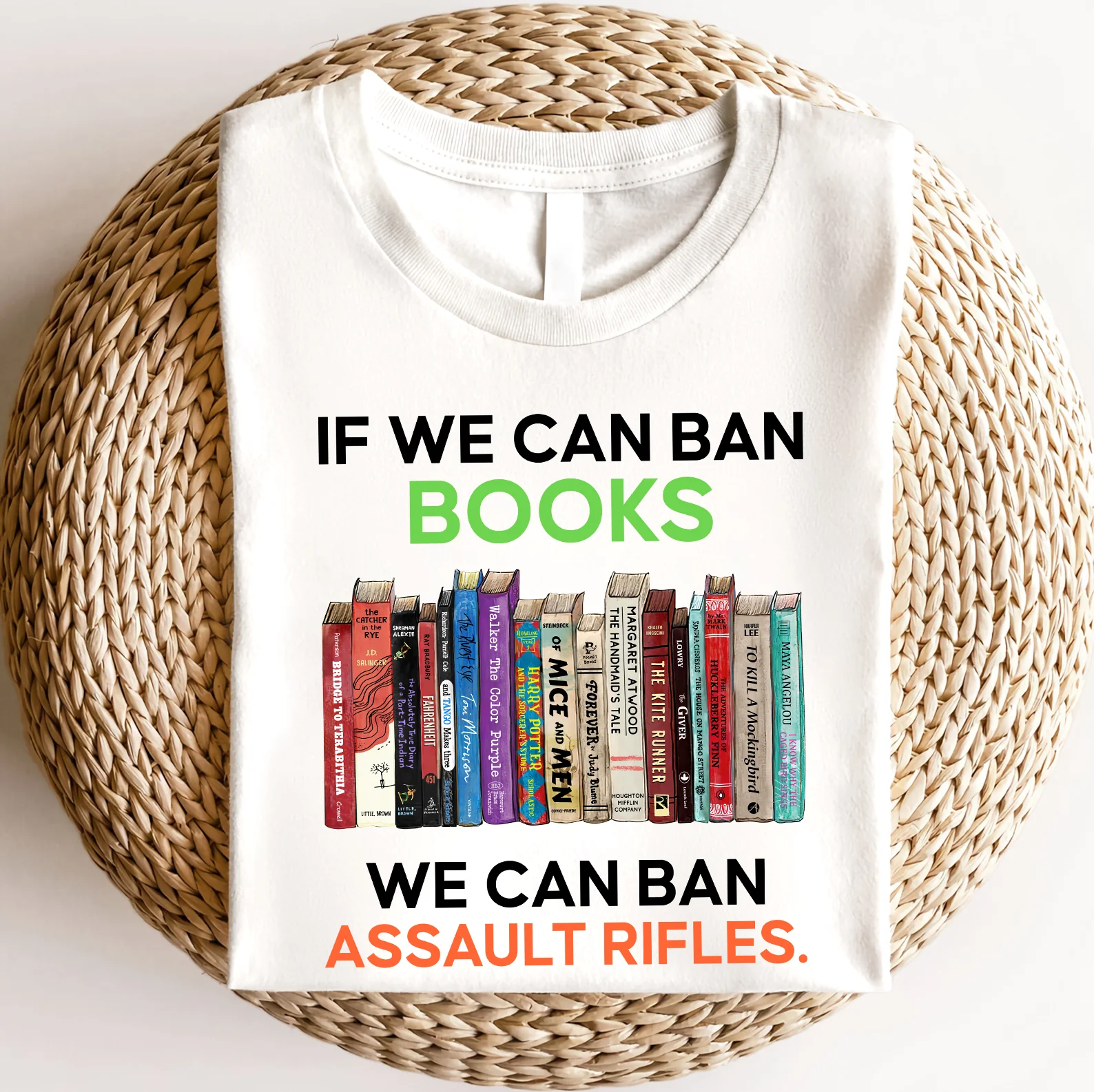 If We Can Ban Books We Can Ban Assault Rifles Book Lovers Gift T-Shirt - Image 2