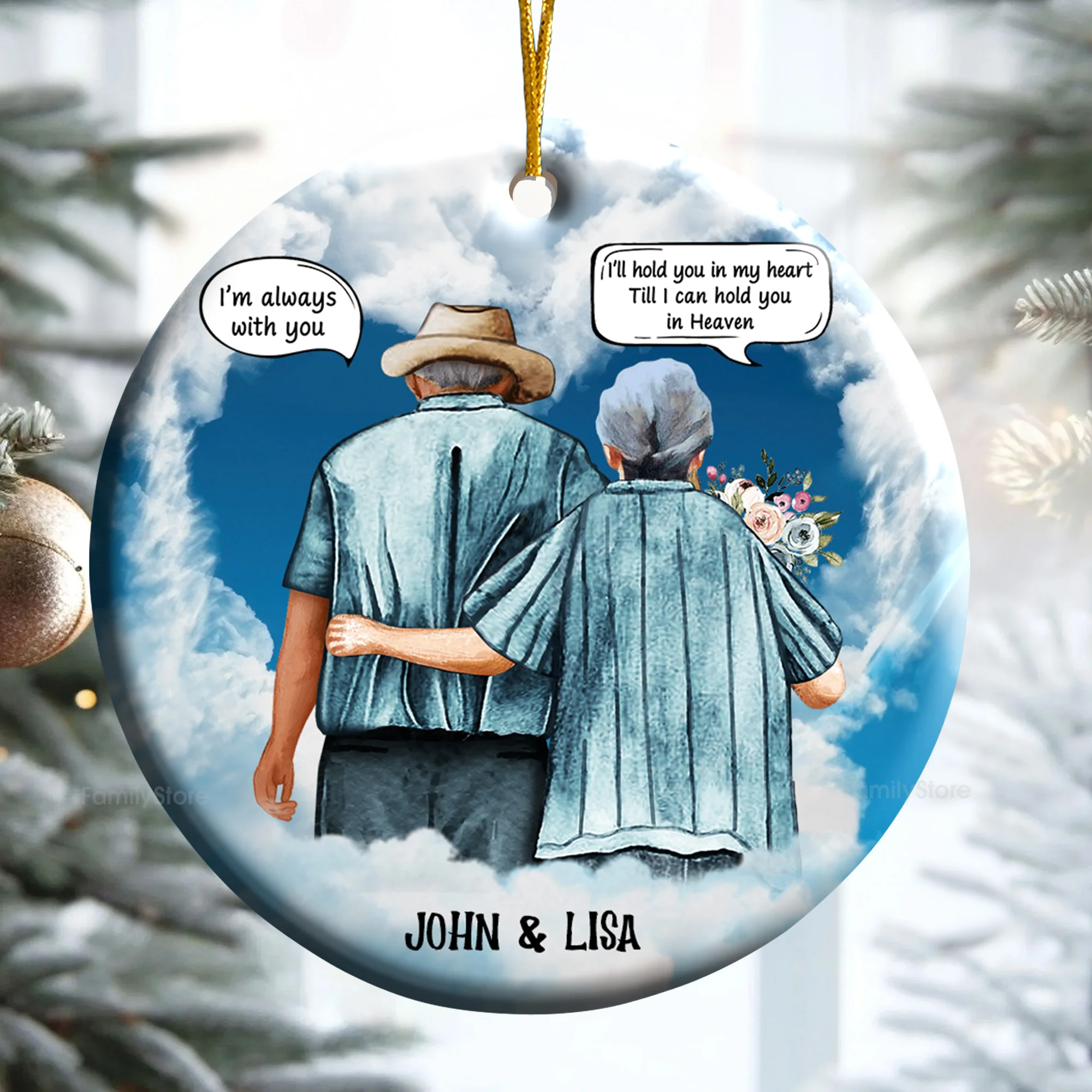 I'll Hold You In My Heart I'm Always With You - Gift For Couples - Personalized Ceramic Ornament - CL29 NH96 - Image 2