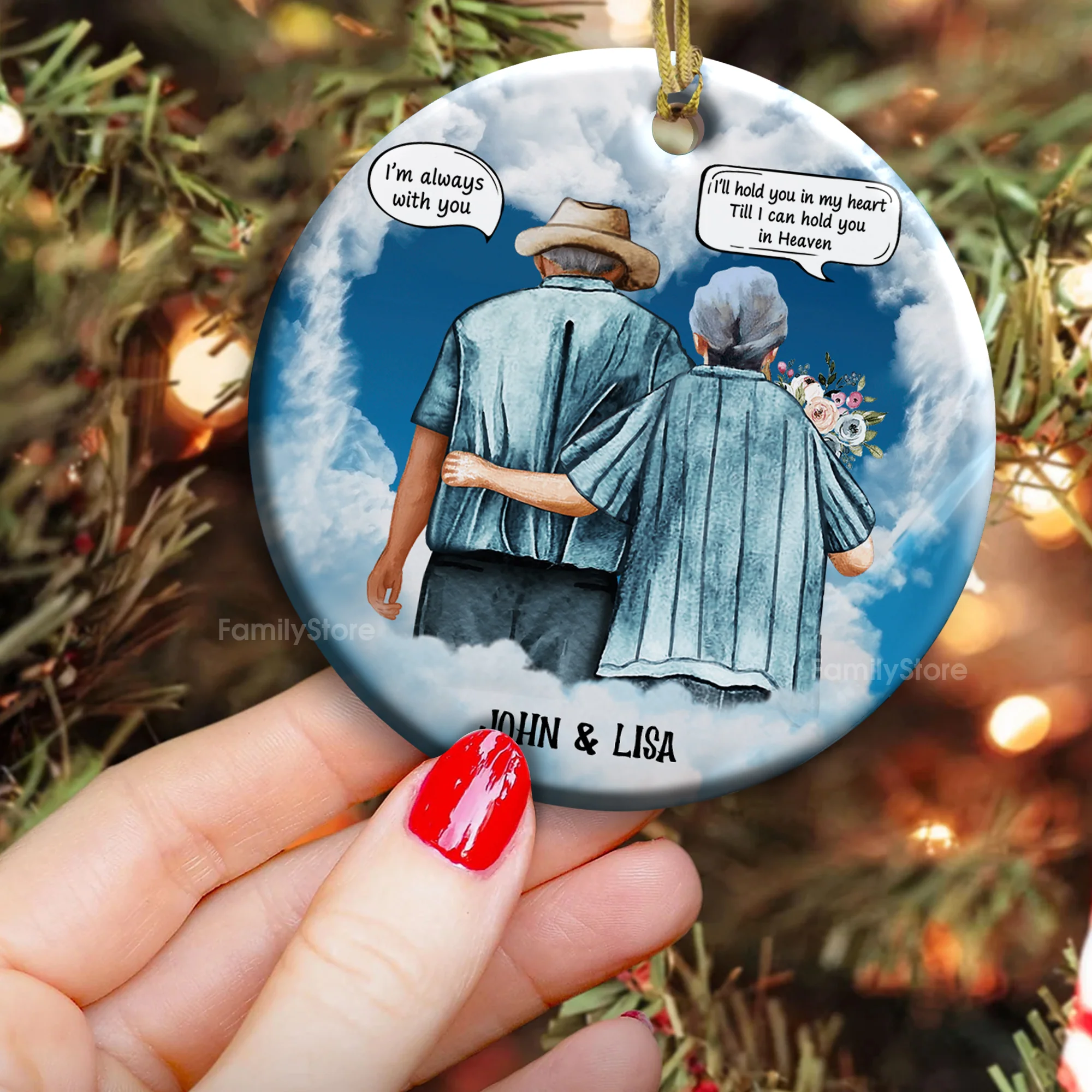 I'll Hold You In My Heart I'm Always With You - Gift For Couples - Personalized Ceramic Ornament - CL29 NH96 - Image 3