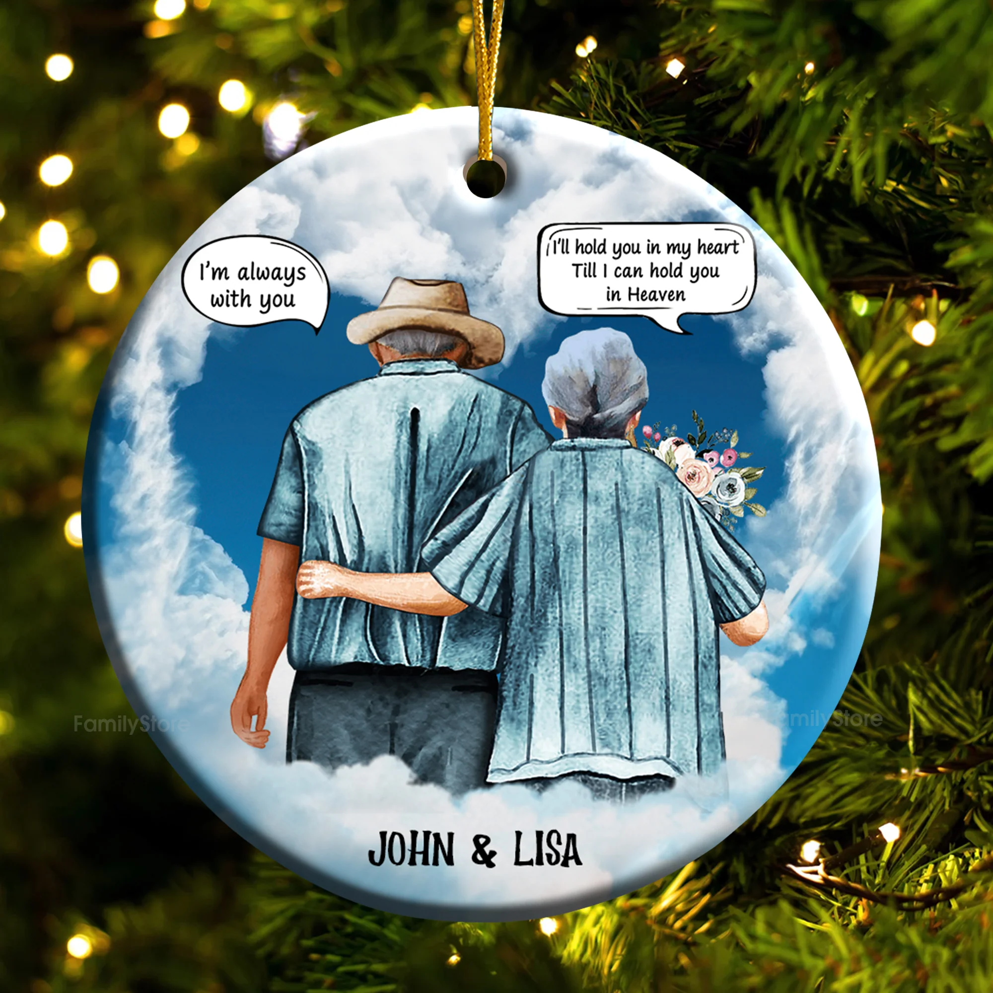 I'll Hold You In My Heart I'm Always With You - Gift For Couples - Personalized Ceramic Ornament - CL29 NH96 - Image 4