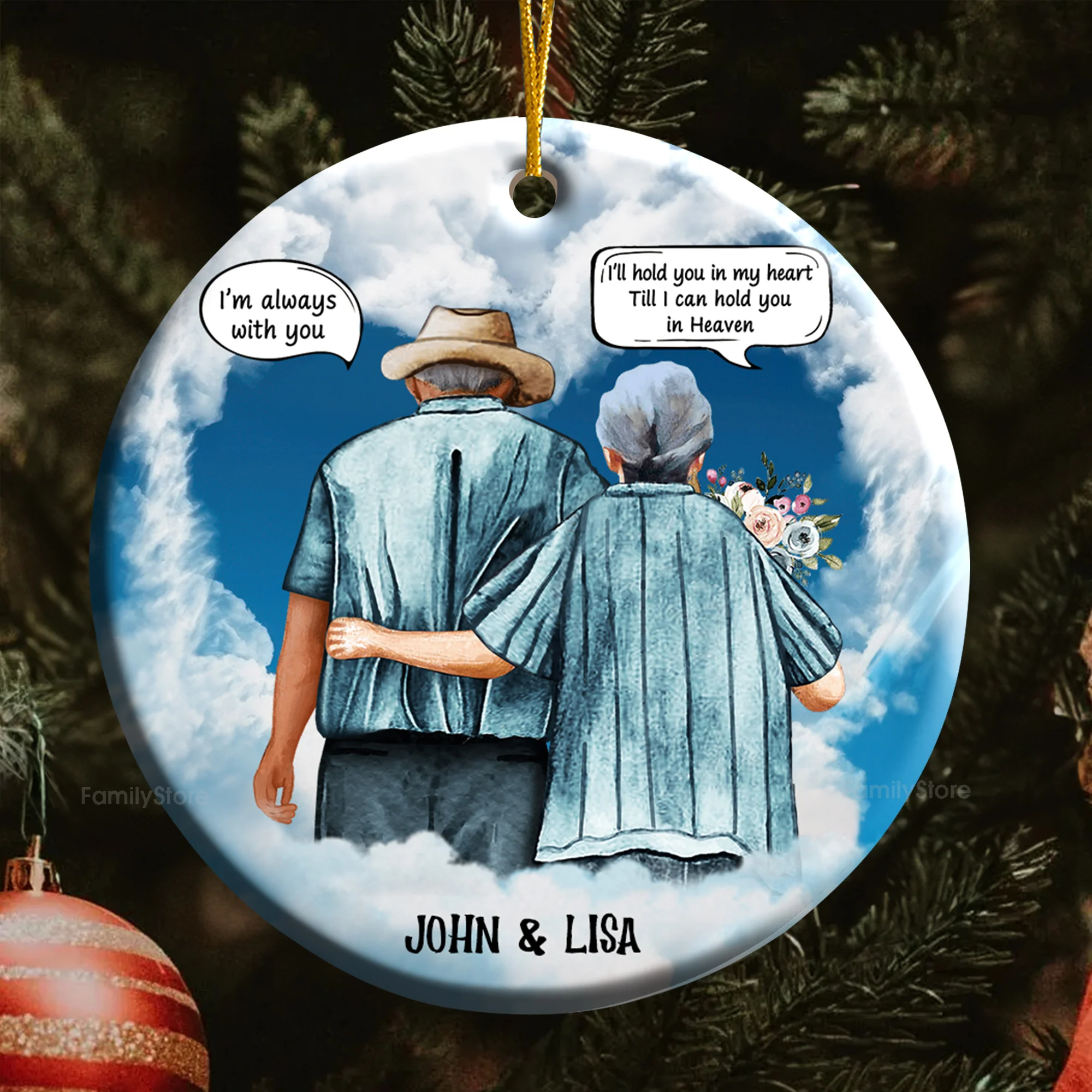 I'll Hold You In My Heart I'm Always With You - Gift For Couples - Personalized Ceramic Ornament - CL29 NH96 - Image 5