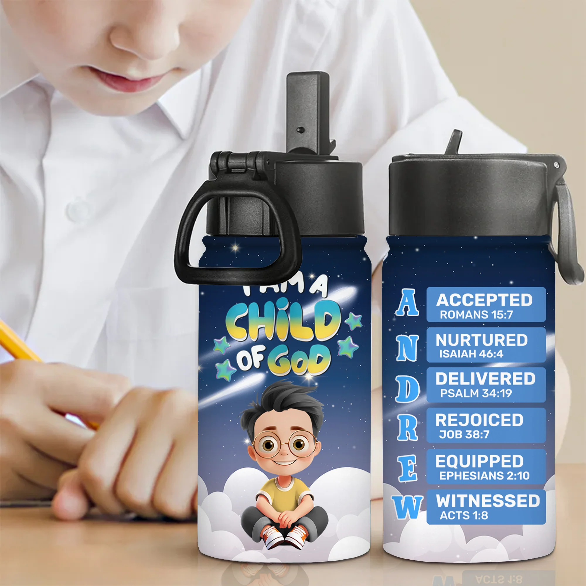 I'm A Child Of God - Personalized Kid Bottle - Gift For Kids, Back To School | GR29 TD118 - Image 2