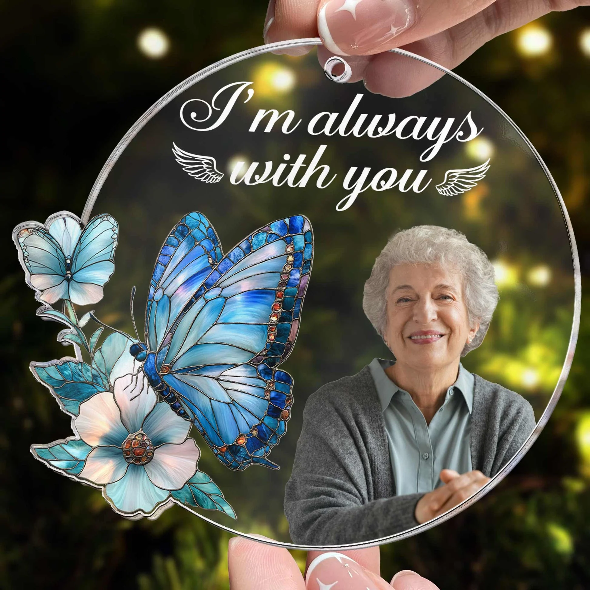 I'm Always With You Heaven Memorial - Personalized Acrylic Photo Ornament PT CU4092705 - Image 2