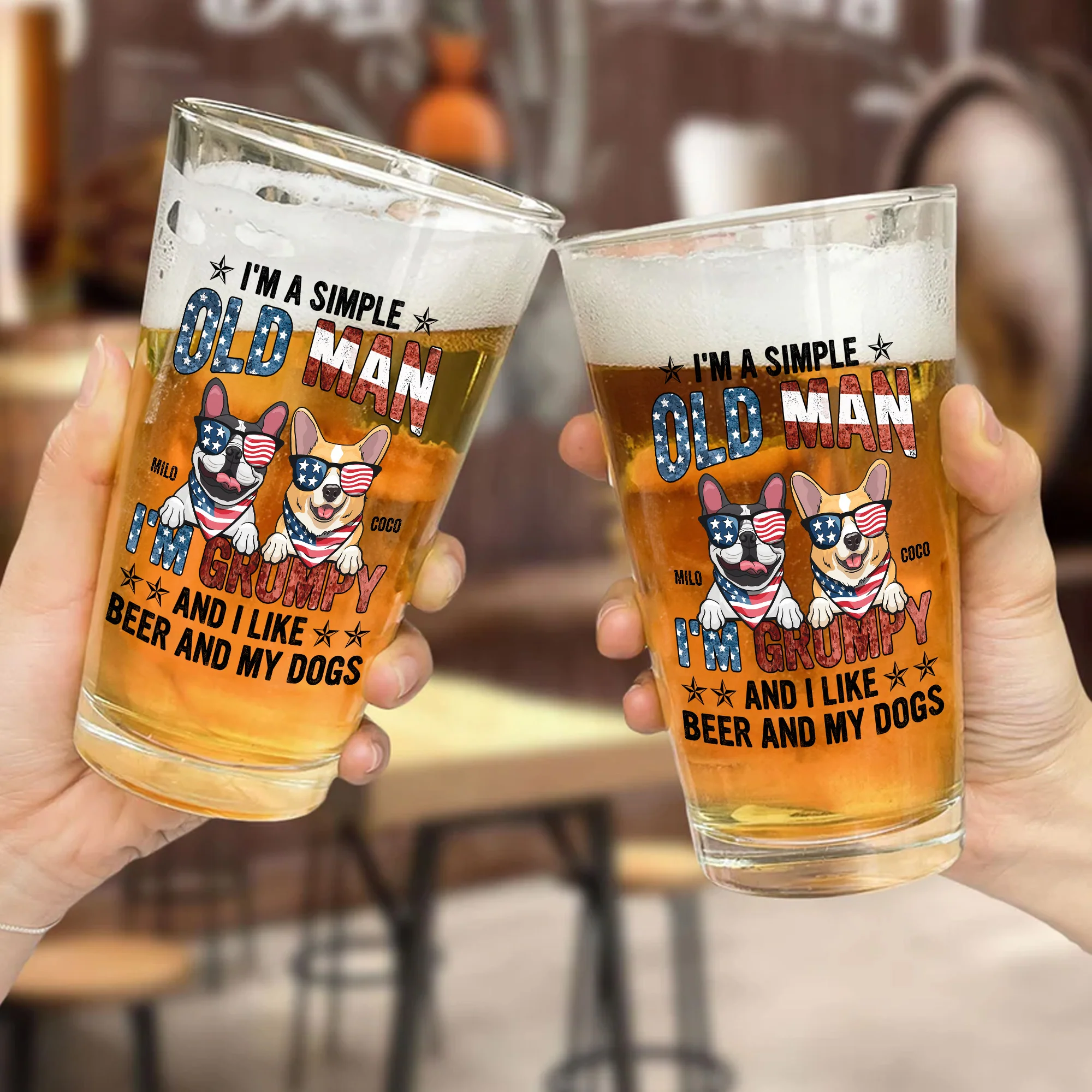 I'm Grumpy And I Like Beer And My Dog - Gift For Pet Lovers - Personalized Beer Glass - Image 2