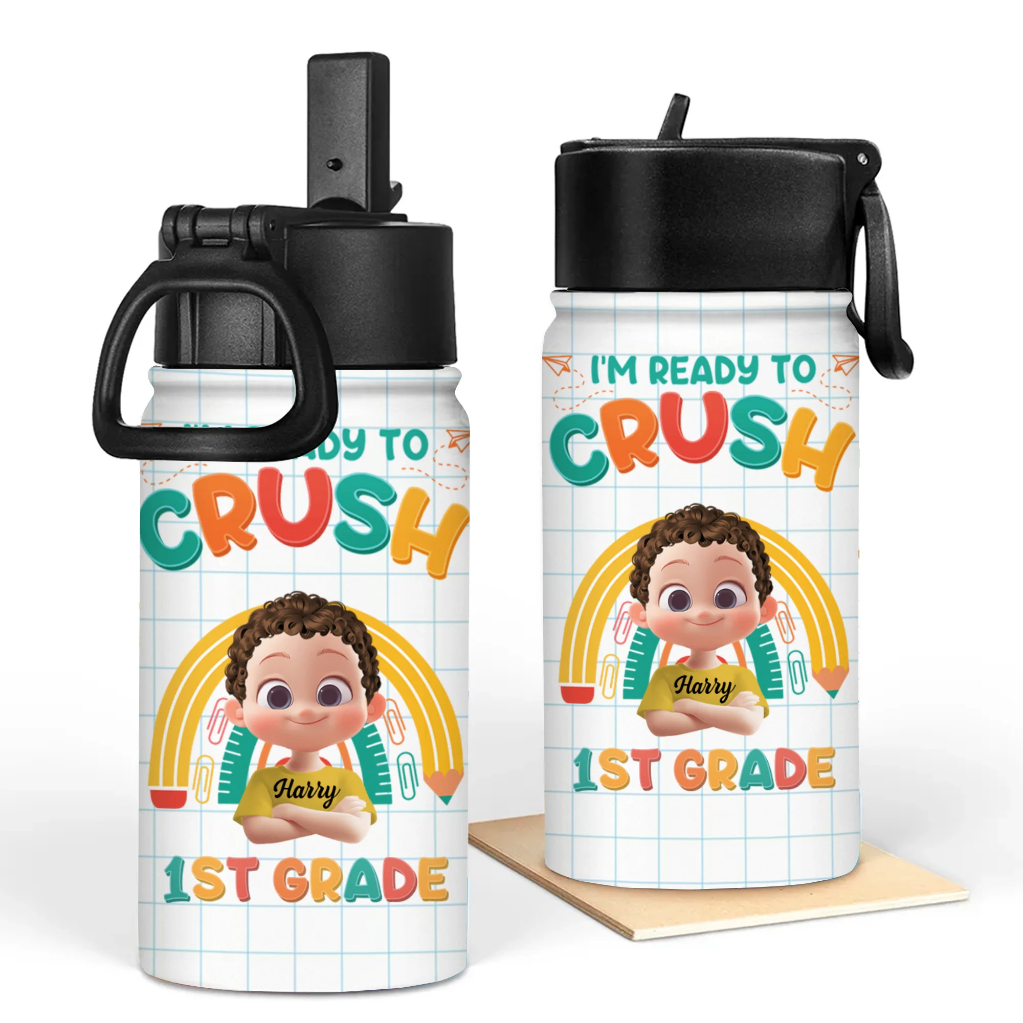 I'm Ready To Crush 1st Grade Back To School - Personalized Kid Water Bottle - Gift For Kids | GR29 TD118