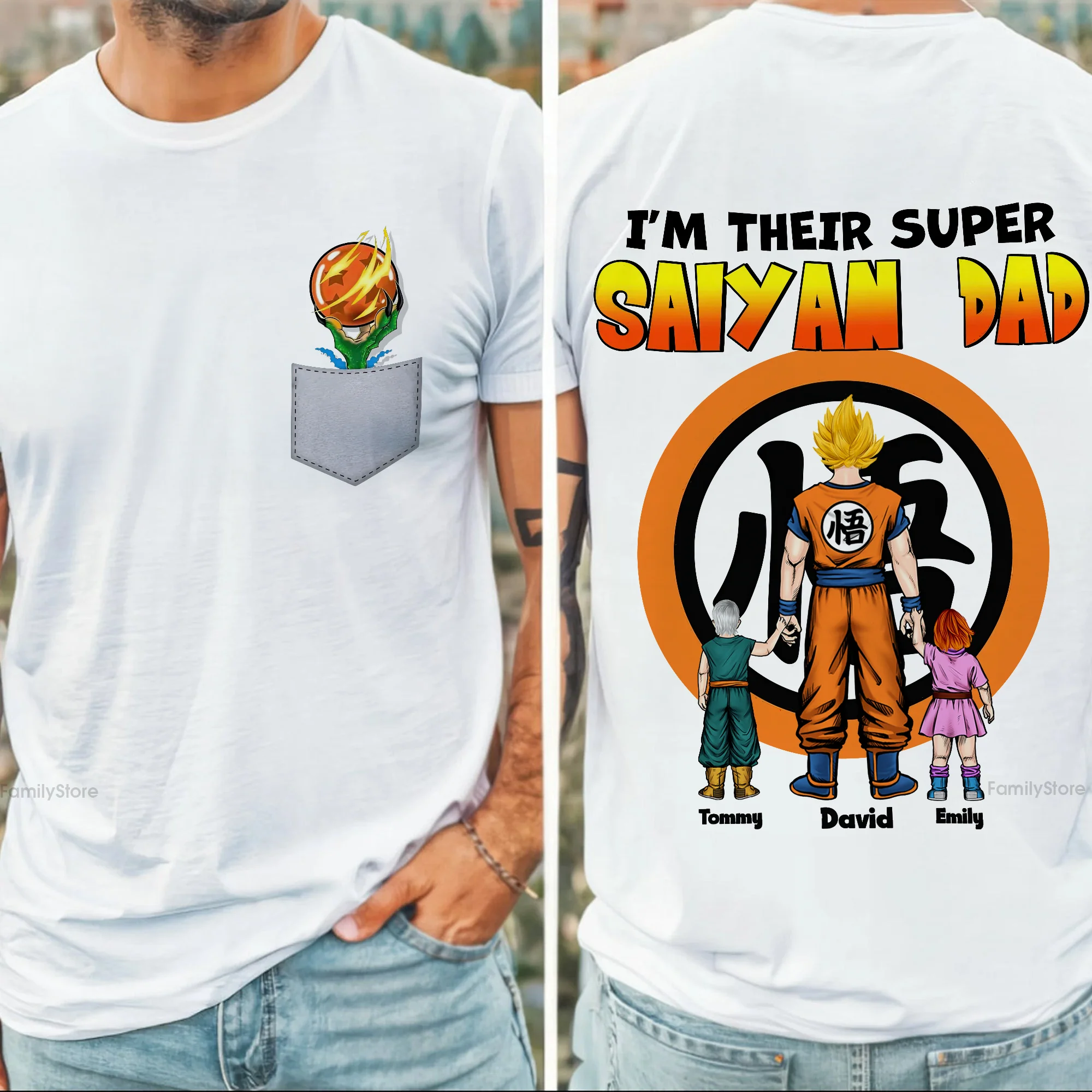 I'm Their Super Saiyan Dad - Personalized Shirt - Gift for Dad, Grandpa, Husband | CL03 NH96