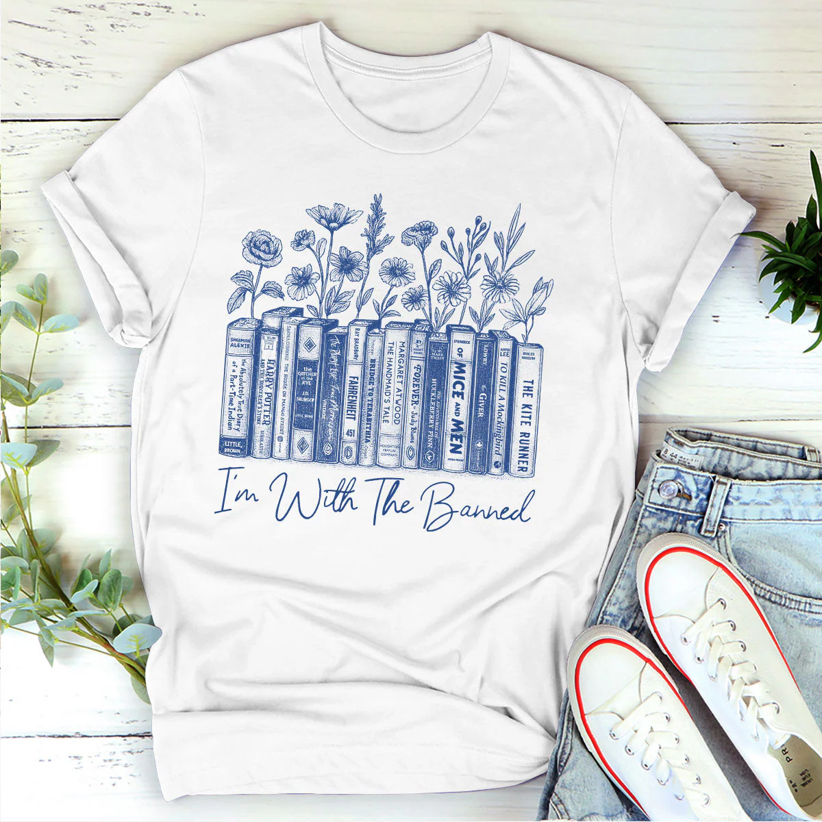 I'm With The Banned - Personalized 2D Unisex T-shirt - Image 5