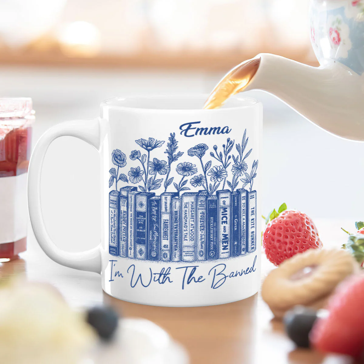I'm With The Banned - Personalized Ceramic Coffee Mug - Image 5