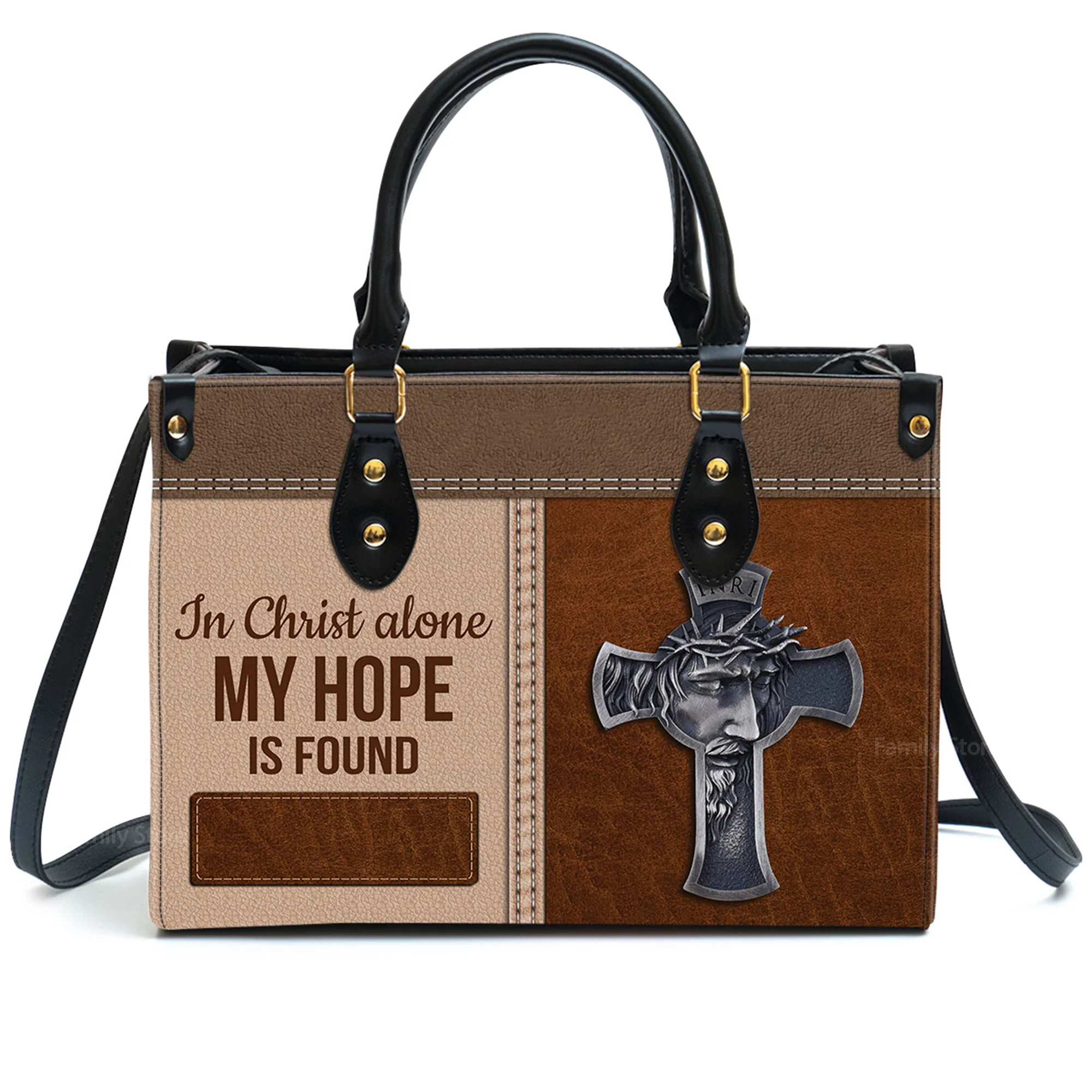 In Christ Alone My Hope Is Found - Thoughtful Gift For Christians - Personalized Leather Handbag With Handle - AT4080831 - Image 2