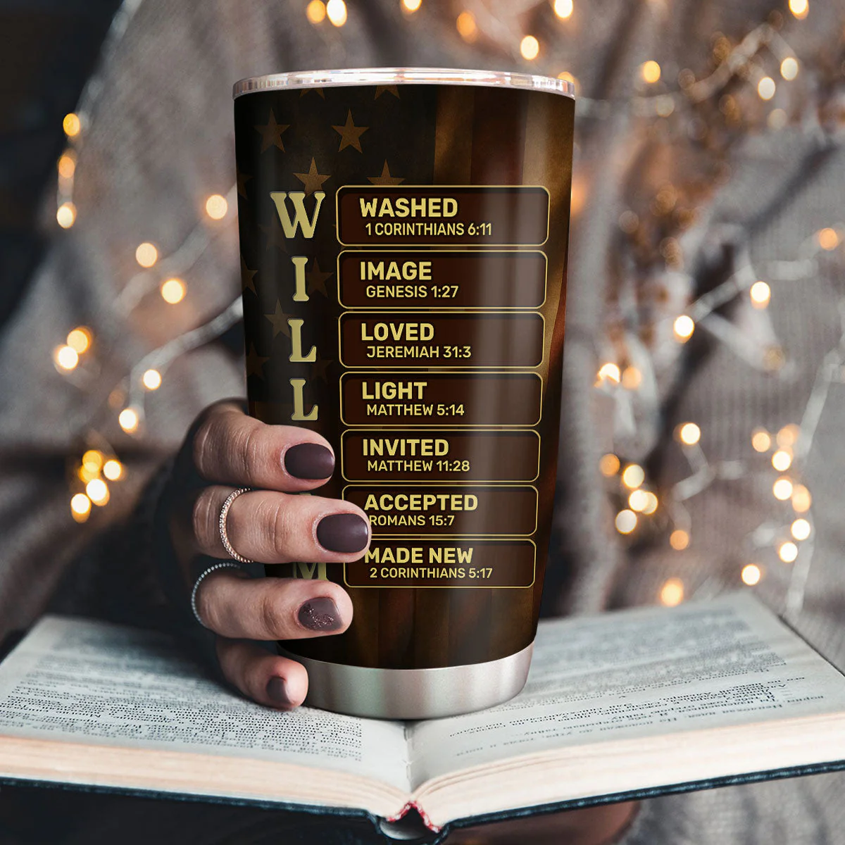 In God We Trust - Personalized Stainless Steel Tumbler - Gift For Him HN02 - Image 3