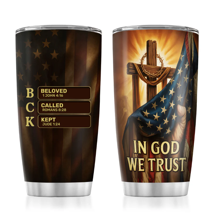 In God We Trust - Personalized Stainless Steel Tumbler - Gift For Him HN02 - Image 5