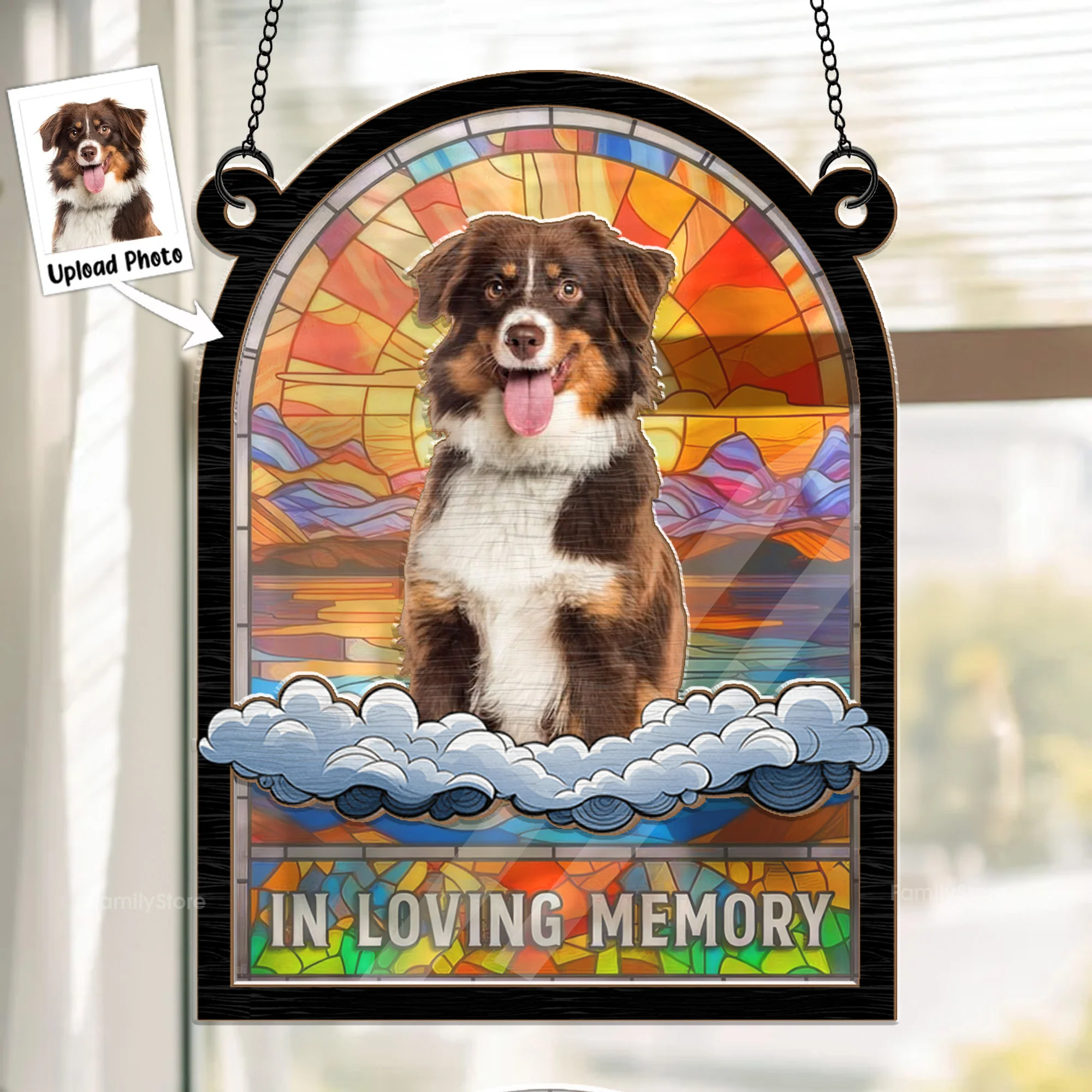 In Loving Memory My Paw Paw - Memorial Gift For Pet Lovers - Personalized Window Hanging Window Hanging Suncatcher Ornament - NA94
